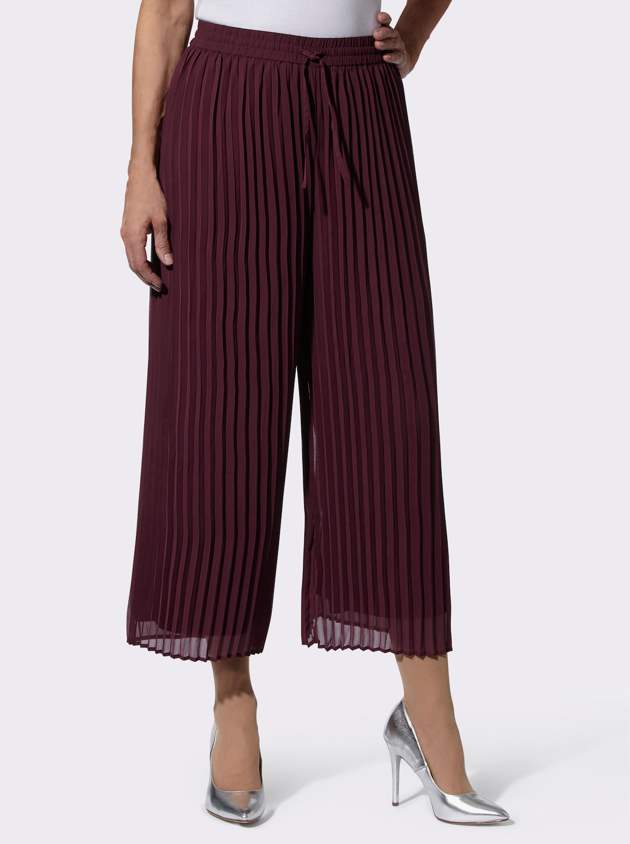 Kalhoty culotte - burgundská