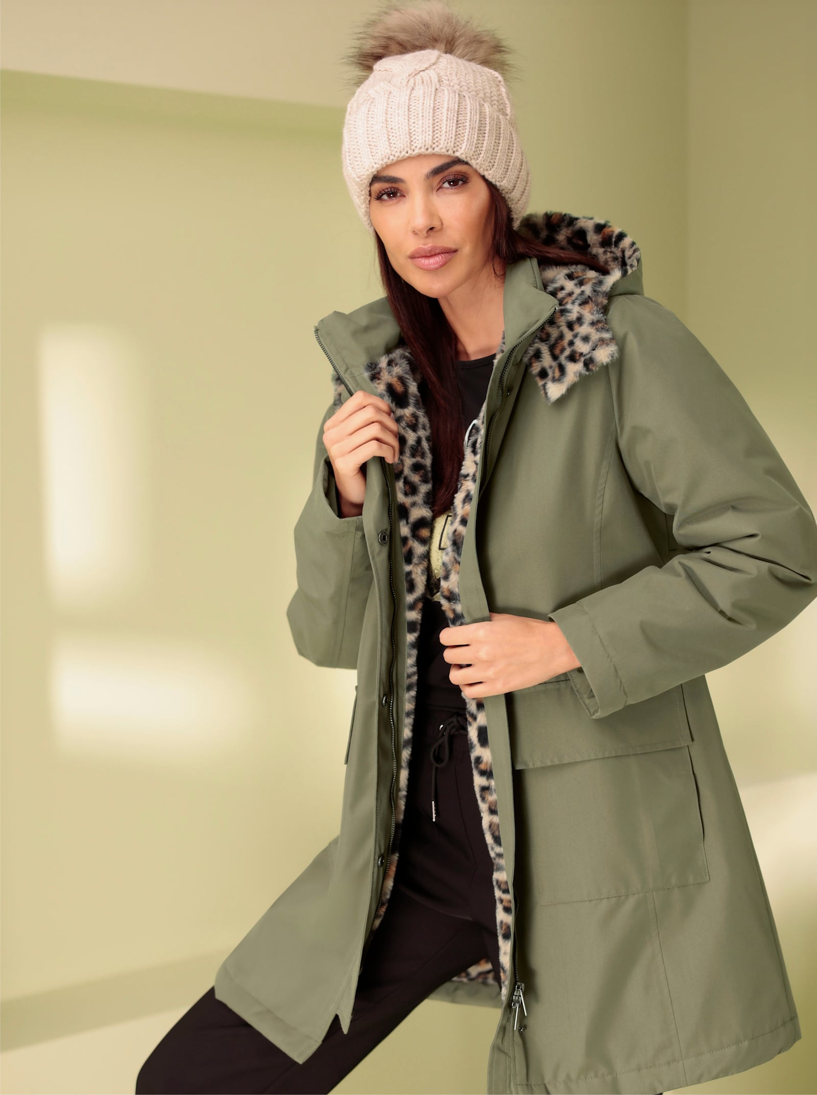 heine Funktionsparka mit Leo-Futter - khaki