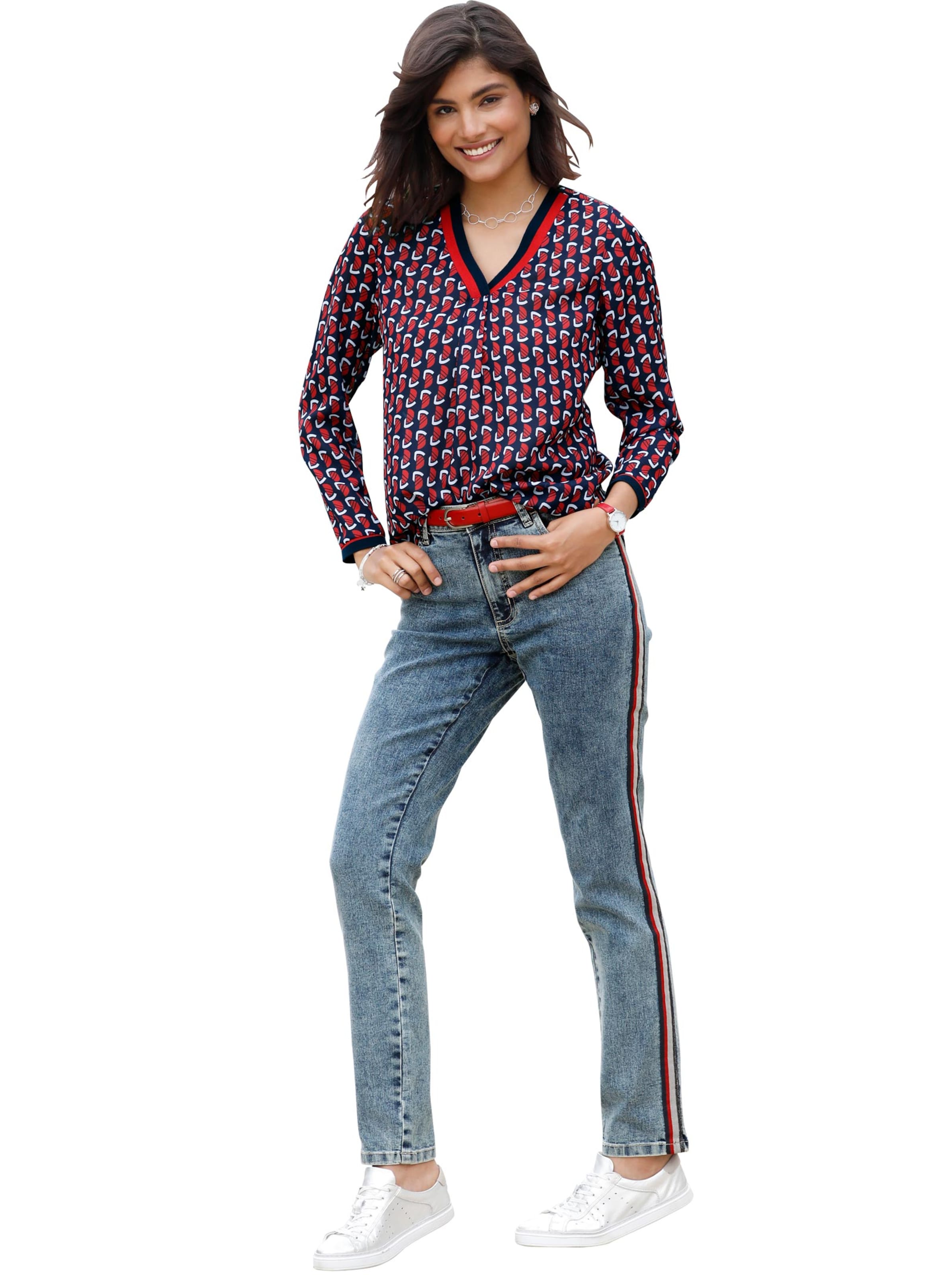 Bluse - nachtblau-bedruckt