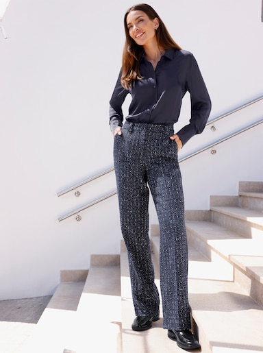 heine Hemdbluse mit Rückenfalte - marine