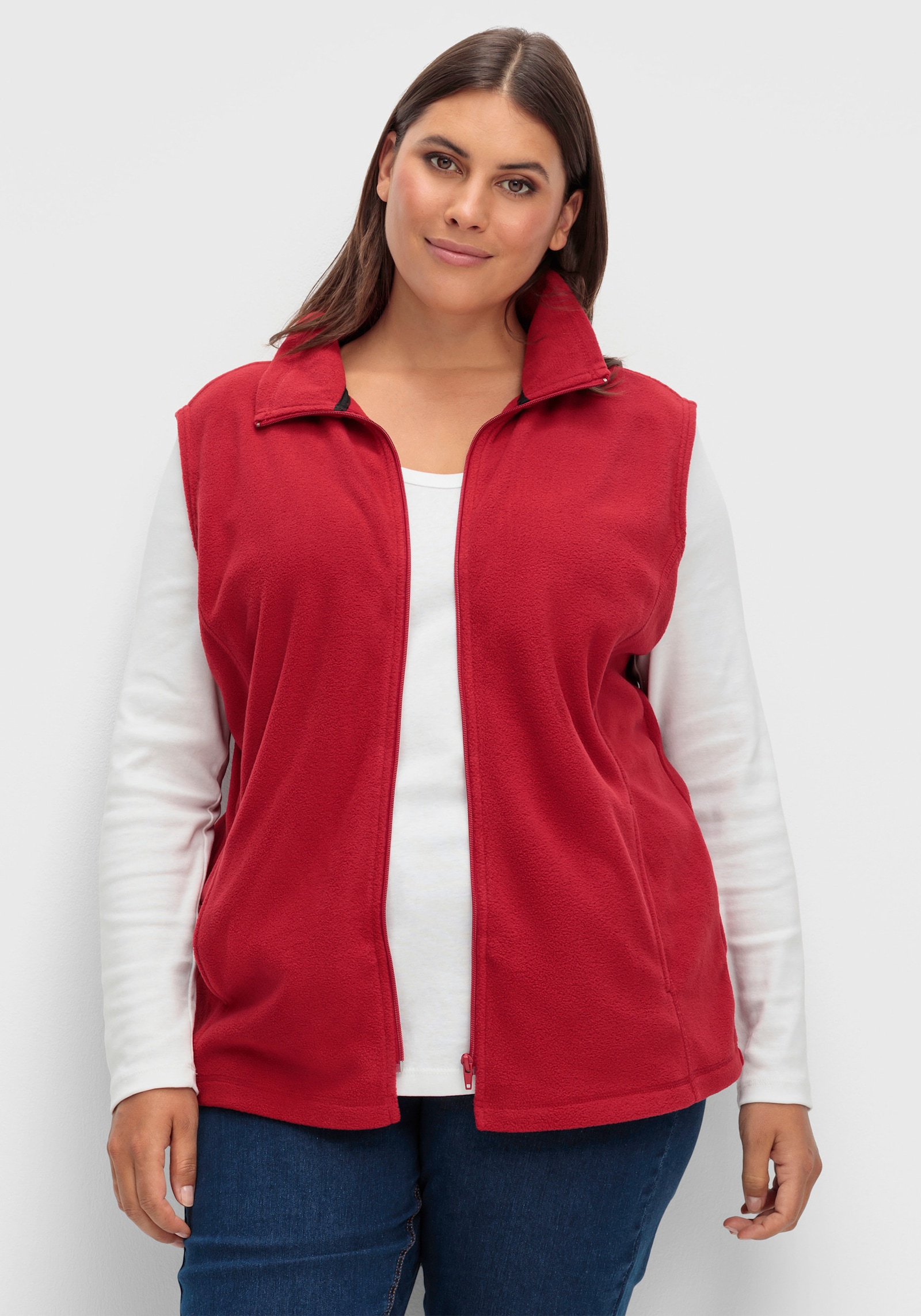 Fleeceweste mit Antipilling-Ausrüstung - weinrot