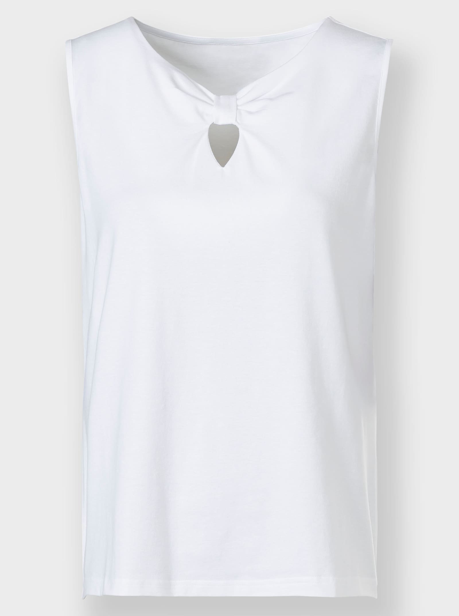 Shirttop mit Ausschnitt in Schleifen-Optik - ecru