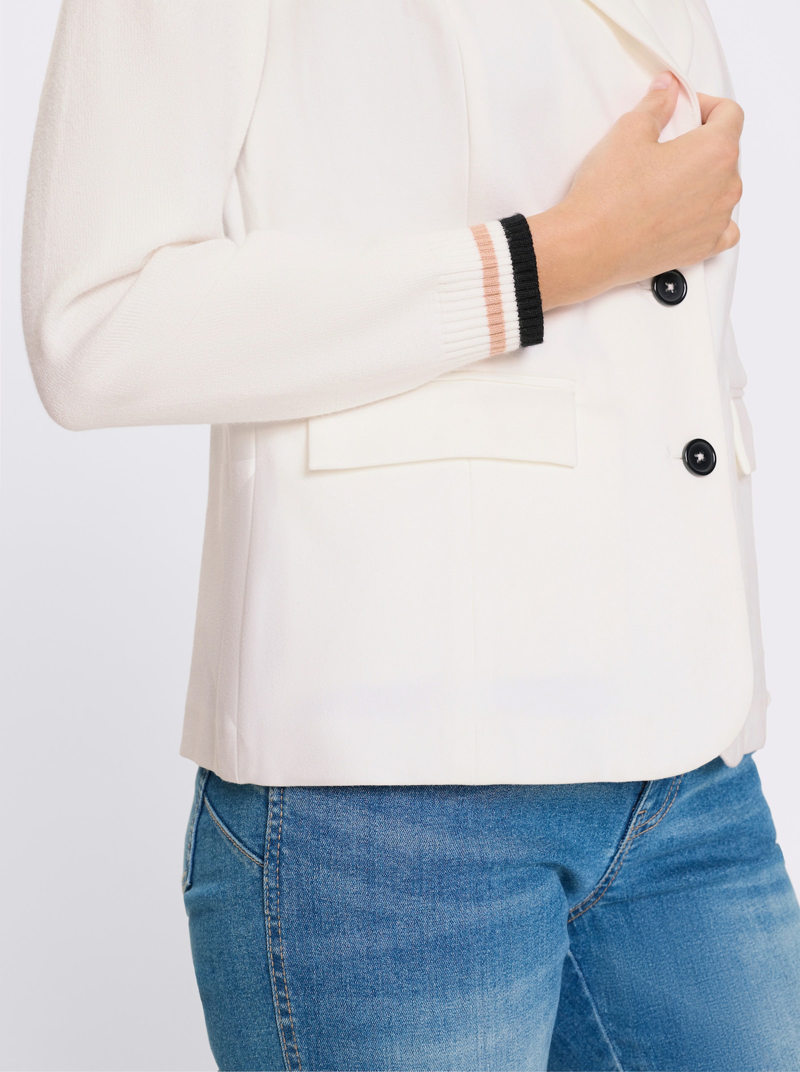 heine Jerseyblazer mit Schulterpolstern - ecru