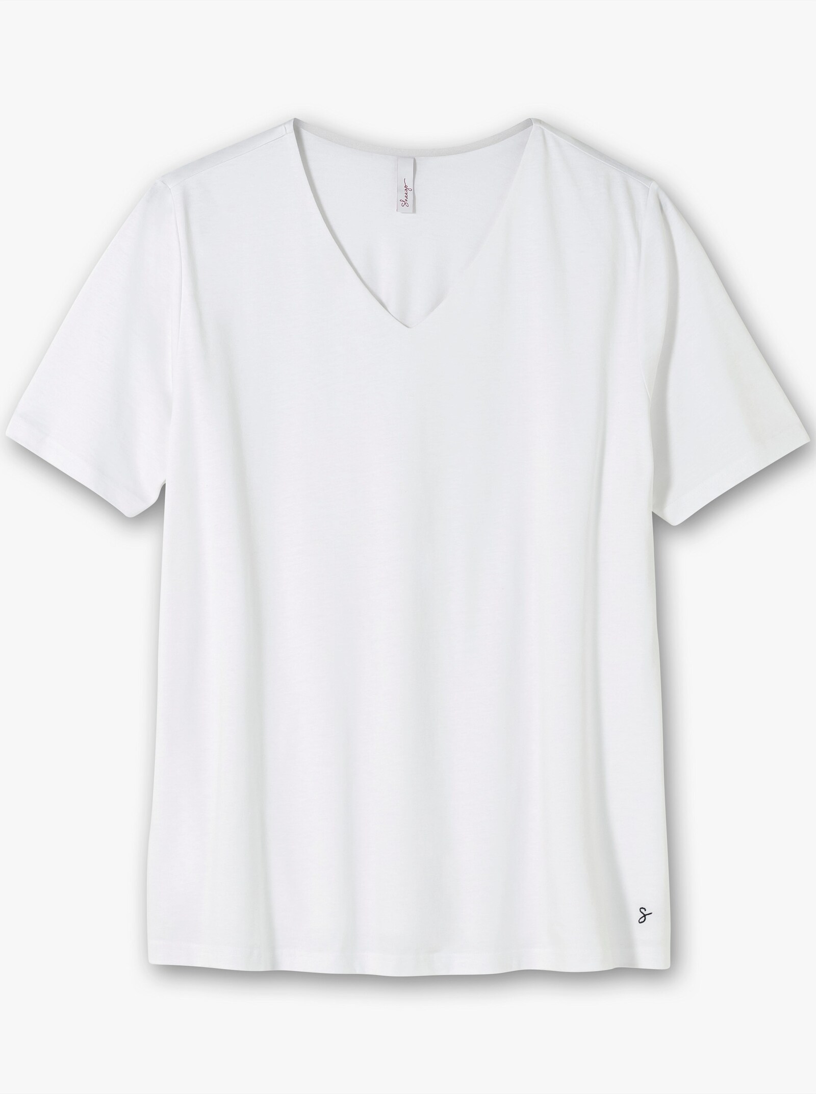 sheego T-Shirt mit doppellagigem Vorderteil - weiß