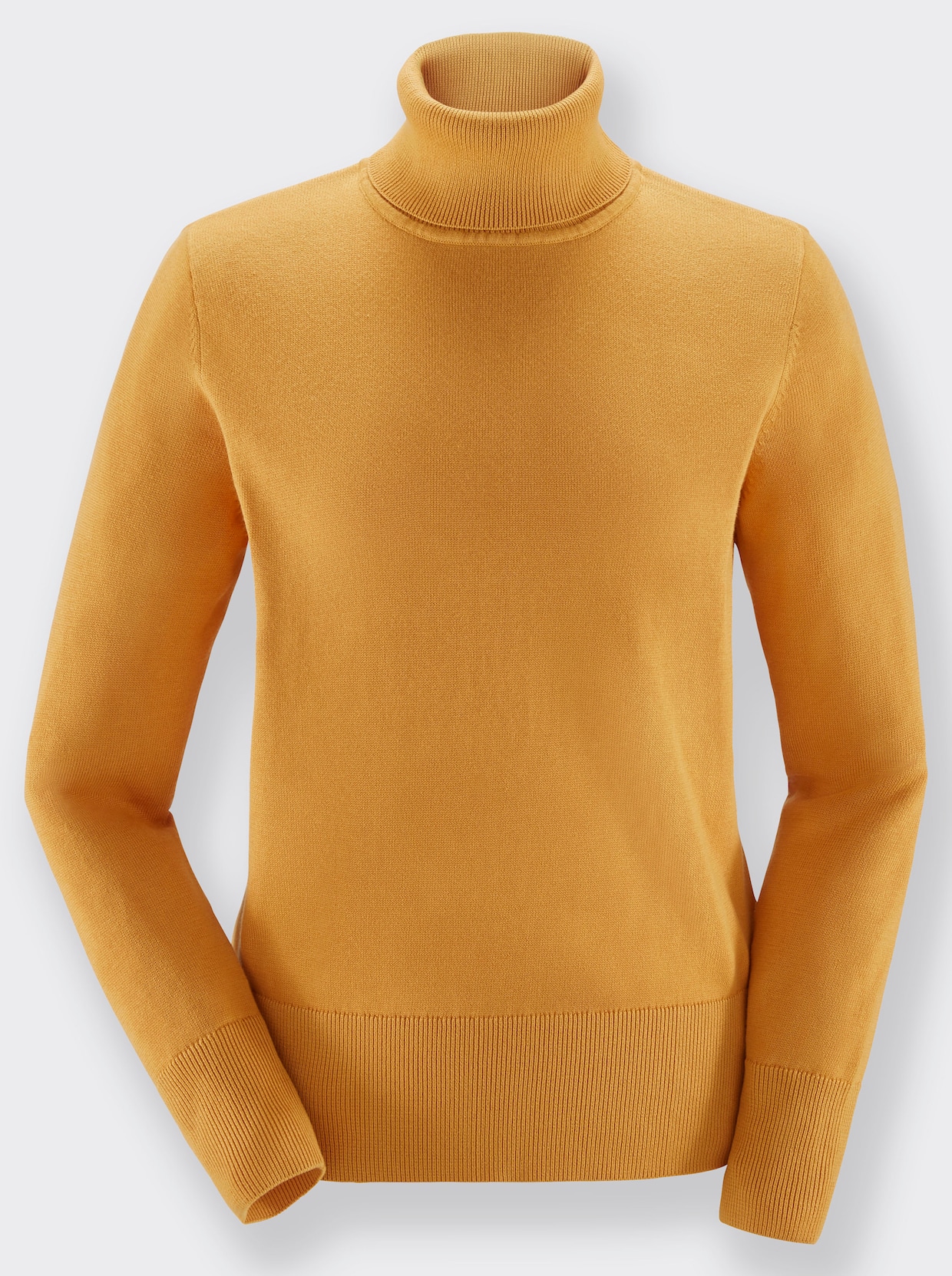 pull à col roulé - jaune curry