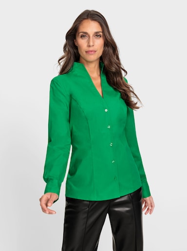 heine Hemdbluse mit Stehkragen - grasgrün