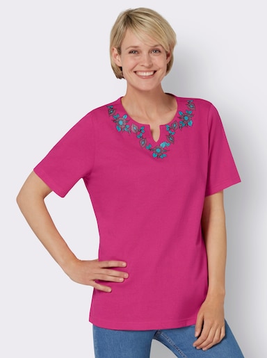 Kurzarm-Shirt - fuchsia-violett