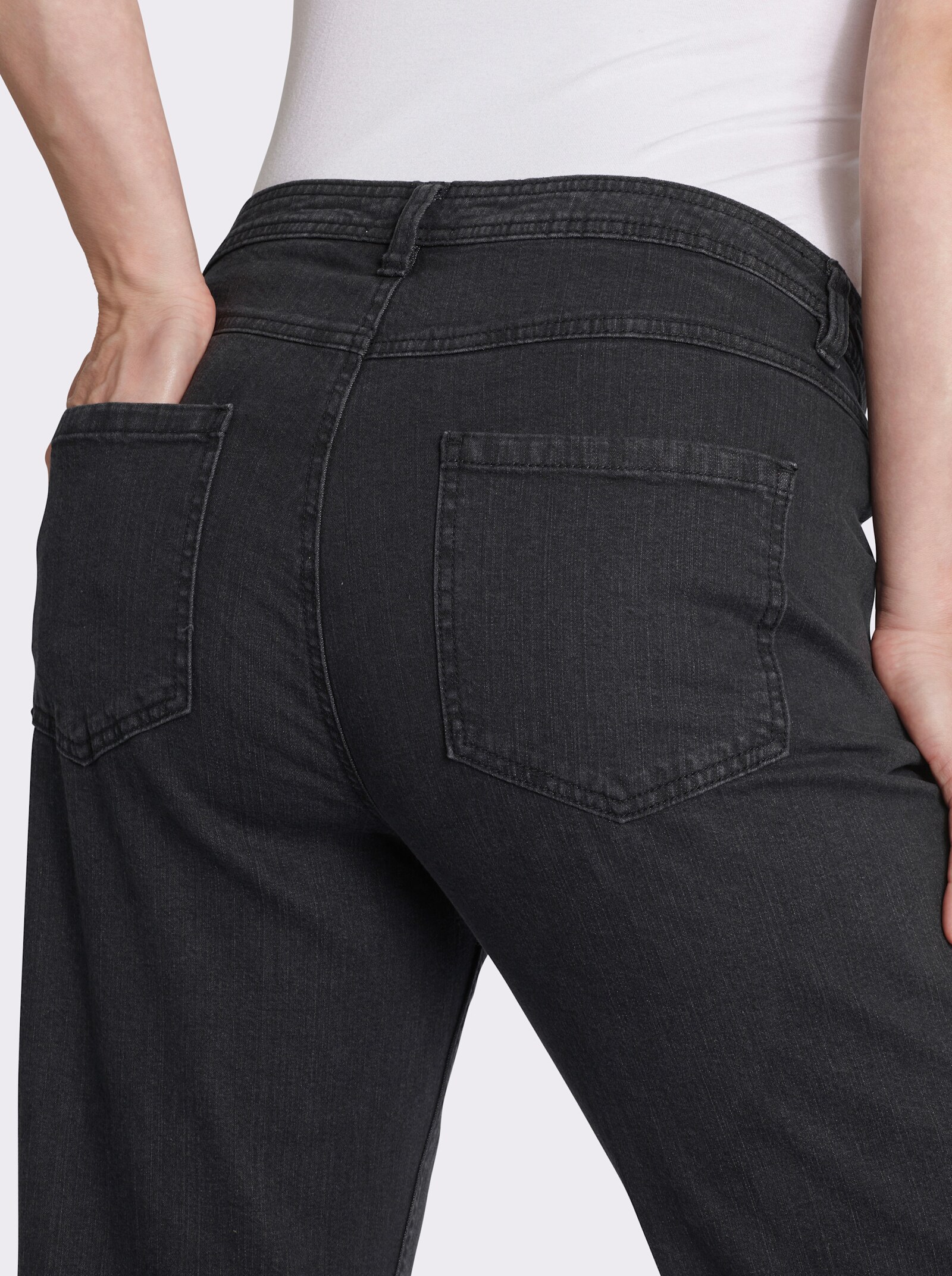 5-Pocket-Jeans mit schmalen Beinen - black-denim
