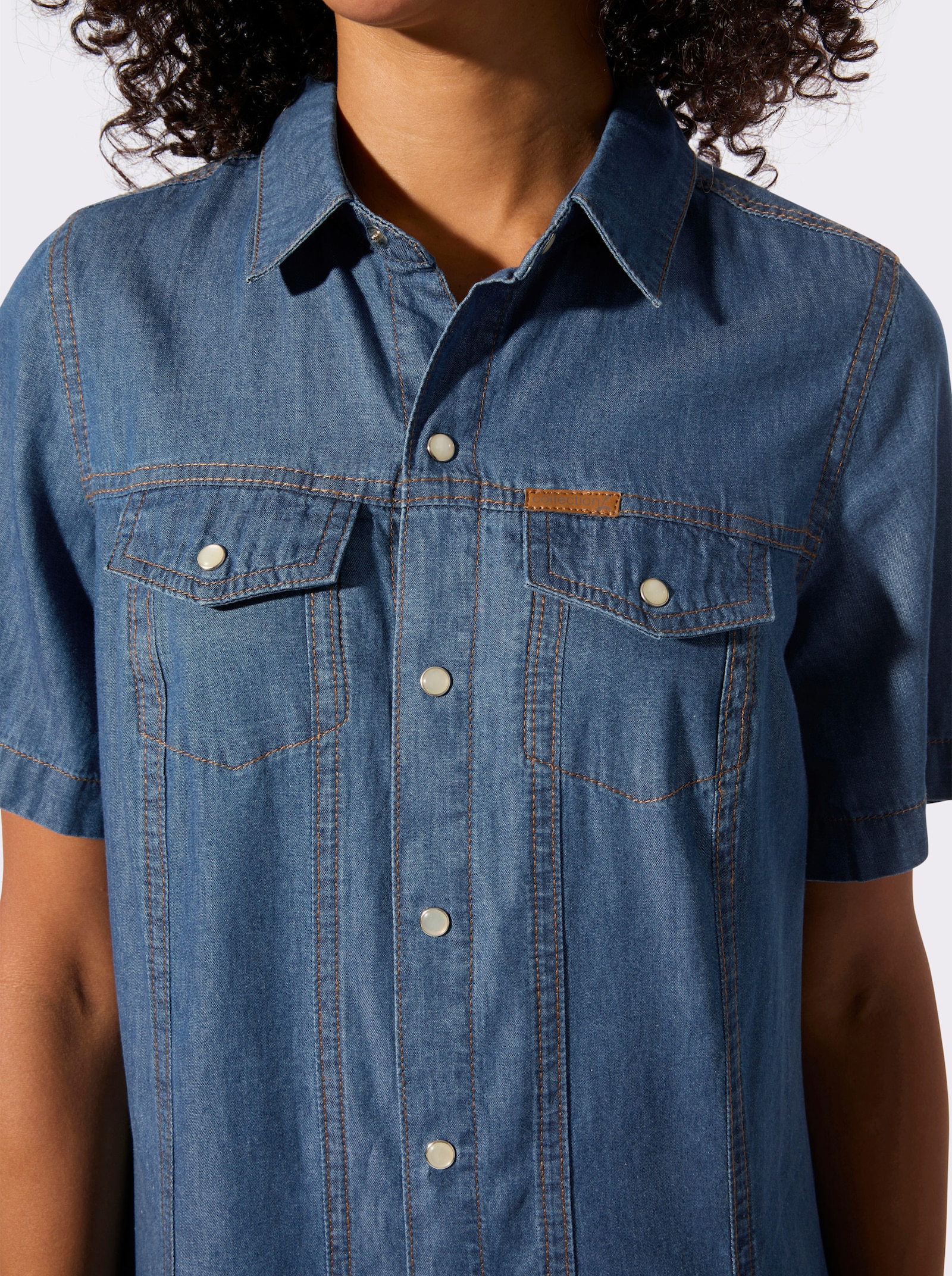 Jeanskleid in A-Form - blue-stone-washed