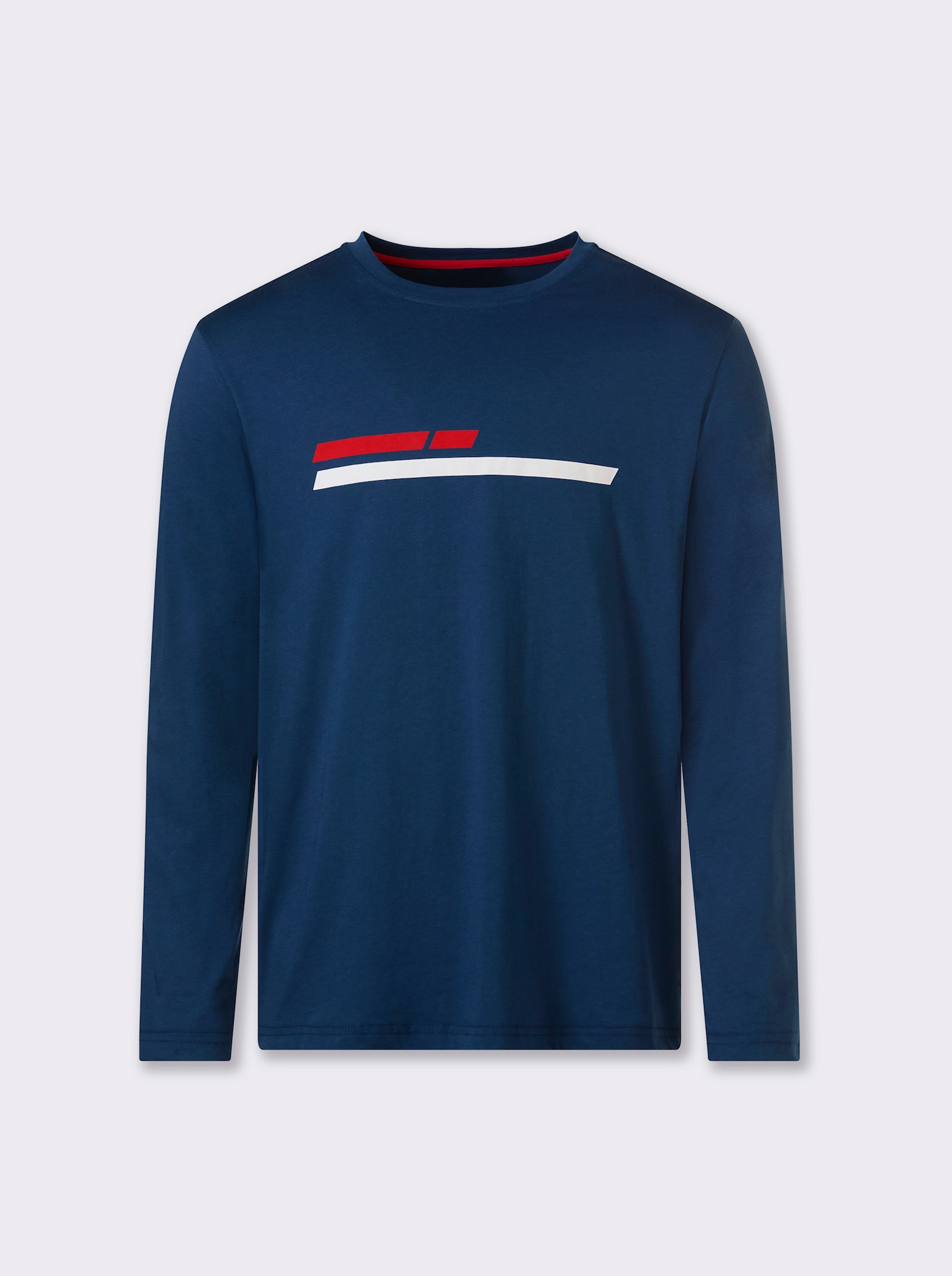 Catamaran Langarmshirt mit Streifen-Print vorne - dunkelblau