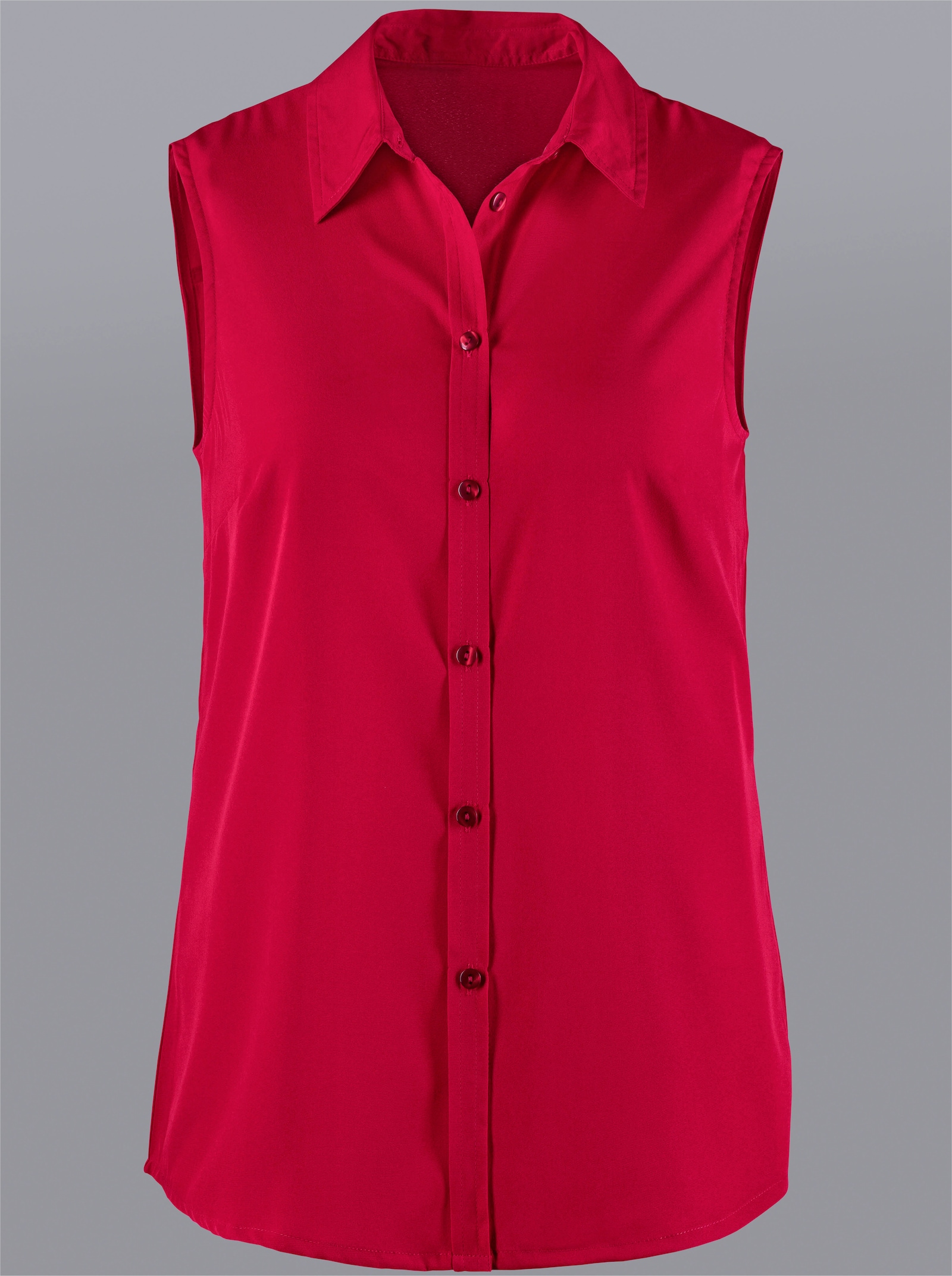Mouwloze blouse met overhemdkraag - rood