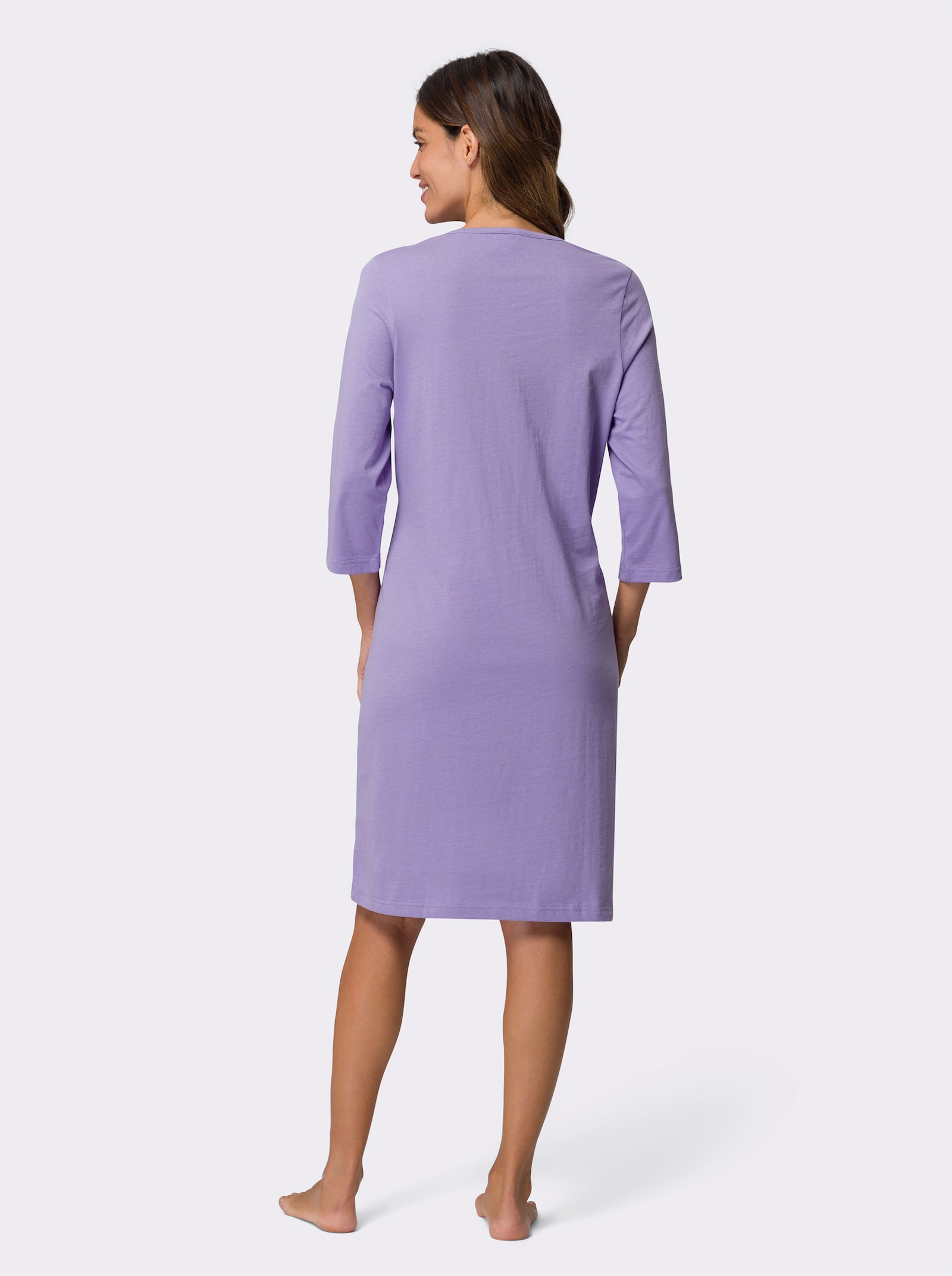 Nachthemden mit platziertem Druck, reine Baumwolle - marine + lavendel