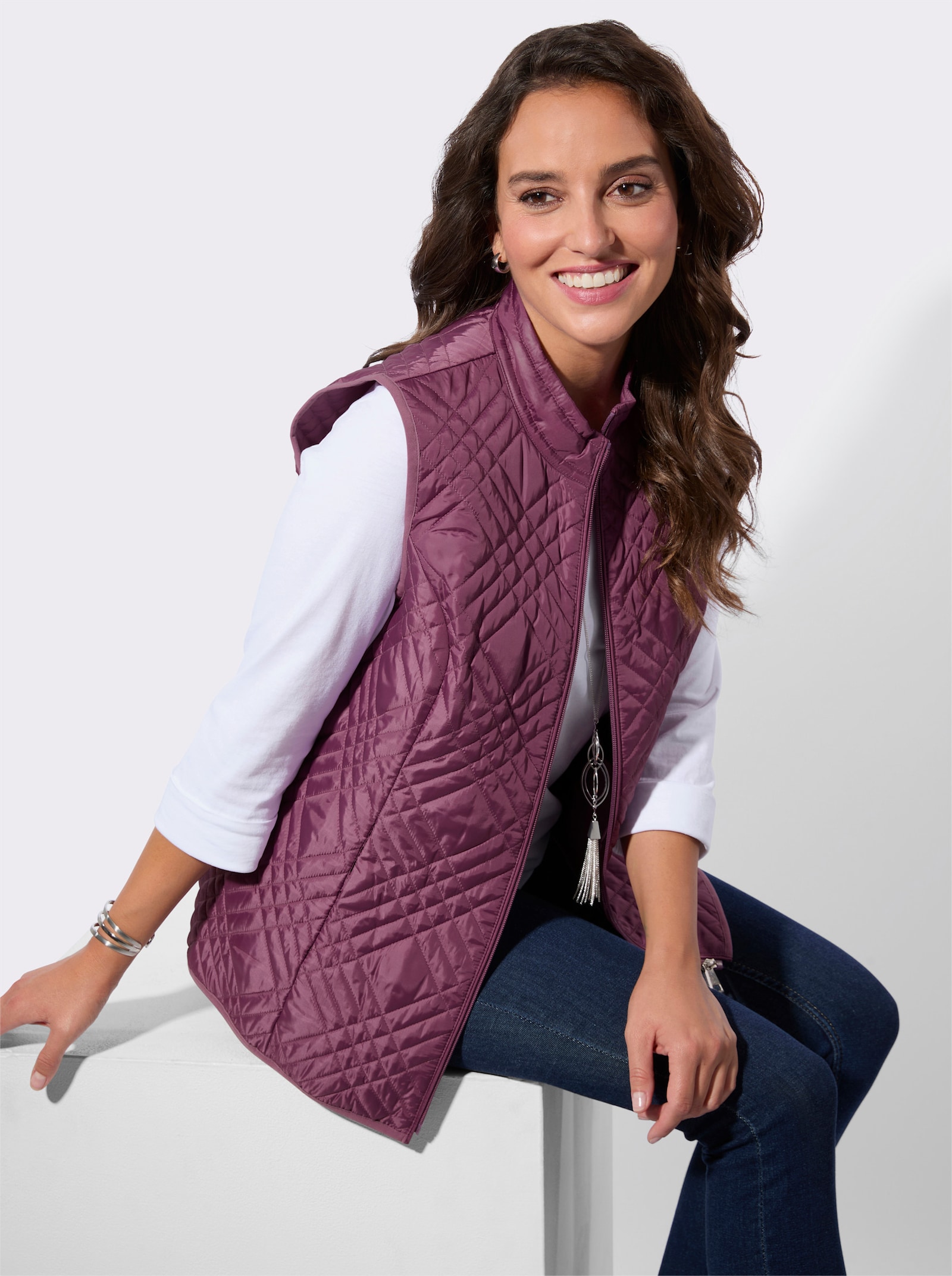 Steppweste in pflegeleichter Qualität - violett