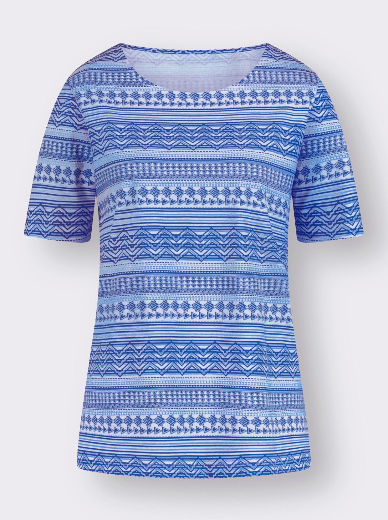 Tričko s krátkým rukávem - královská modrá-vzor
