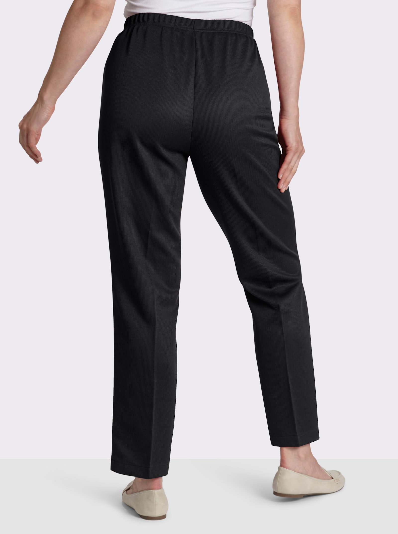 Hose mit Ripp-Struktur - schwarz