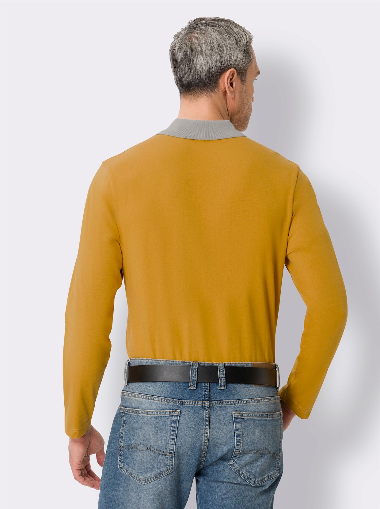 Poloshirt met lange mouwen - oker