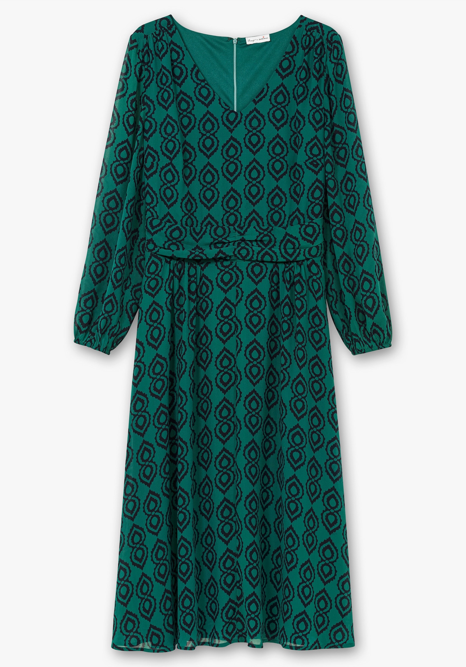 sheego by Joe Browns Robe imprimée longueur midi, en qualité Georgette - vert-bleu