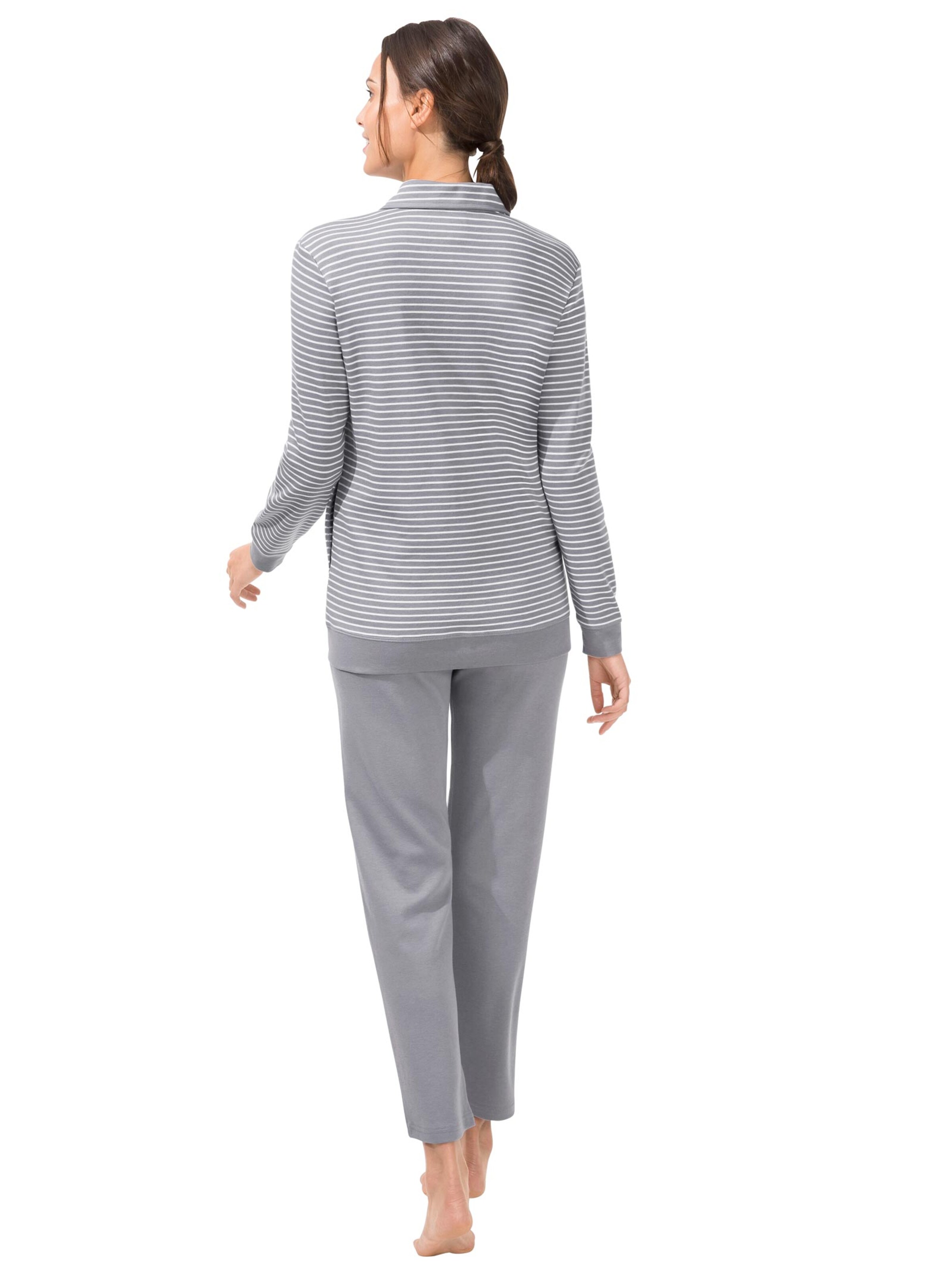 Hausanzug - grau-gestreift