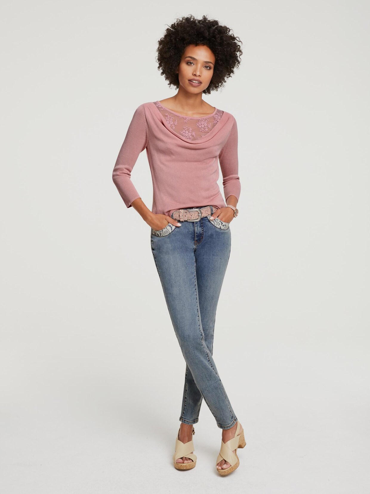 Linea Tesini Pullover - rozenkwarts