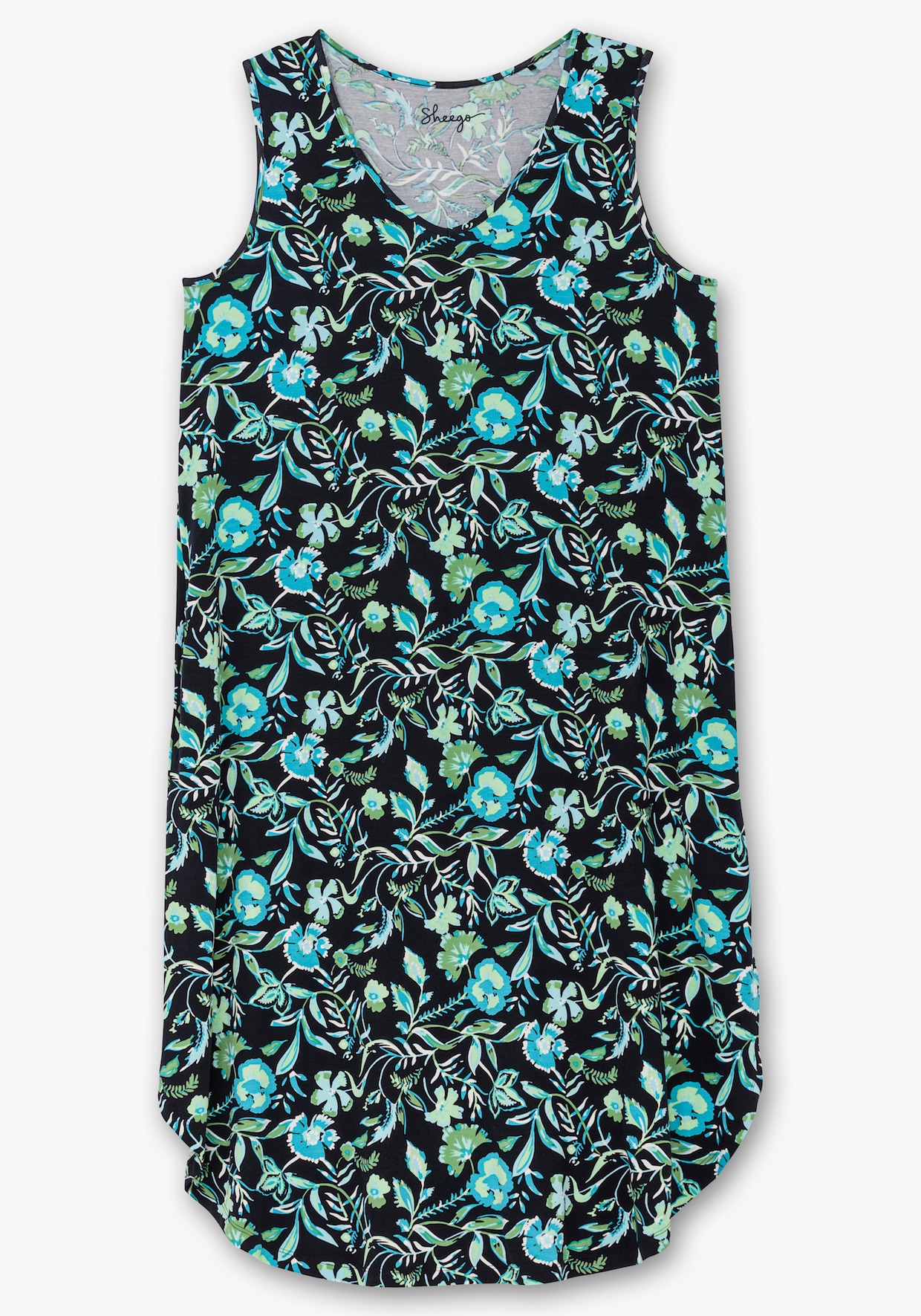 sheego Jersey jurk - diepblauw gedessineerd