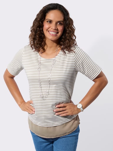 Ringelshirt - sesam-ecru-geringelt