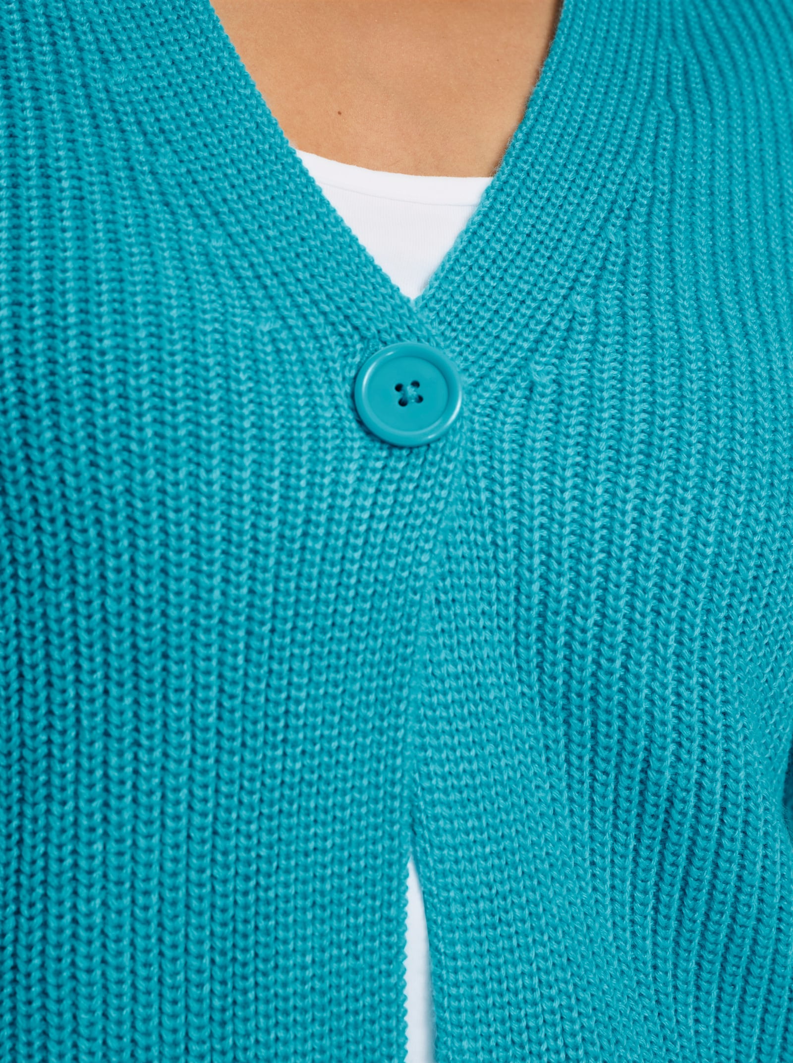 Cardigan mit V-Ausschnitt - türkis