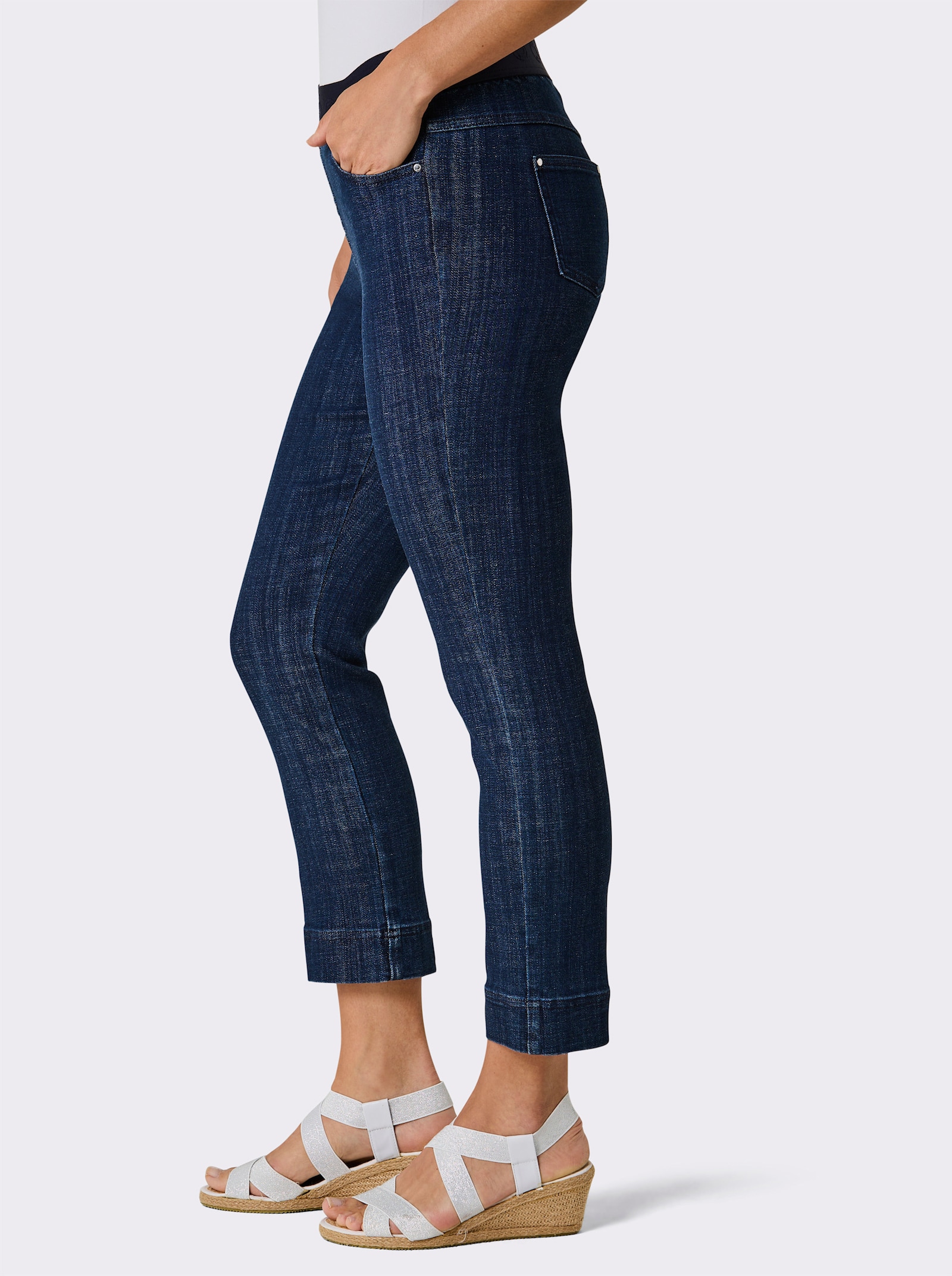 CREATION L PREMIUM Schlupfjeans im Materialmix mit Baumwolle und Lyocell - dark blue