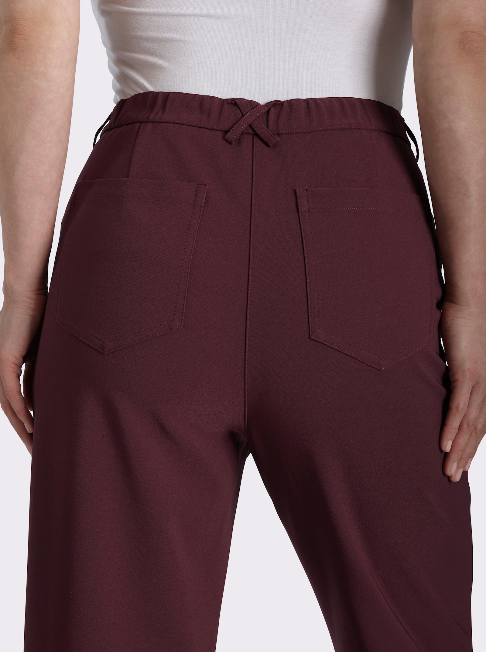 sheego Hose mit geradem Bein - burgund