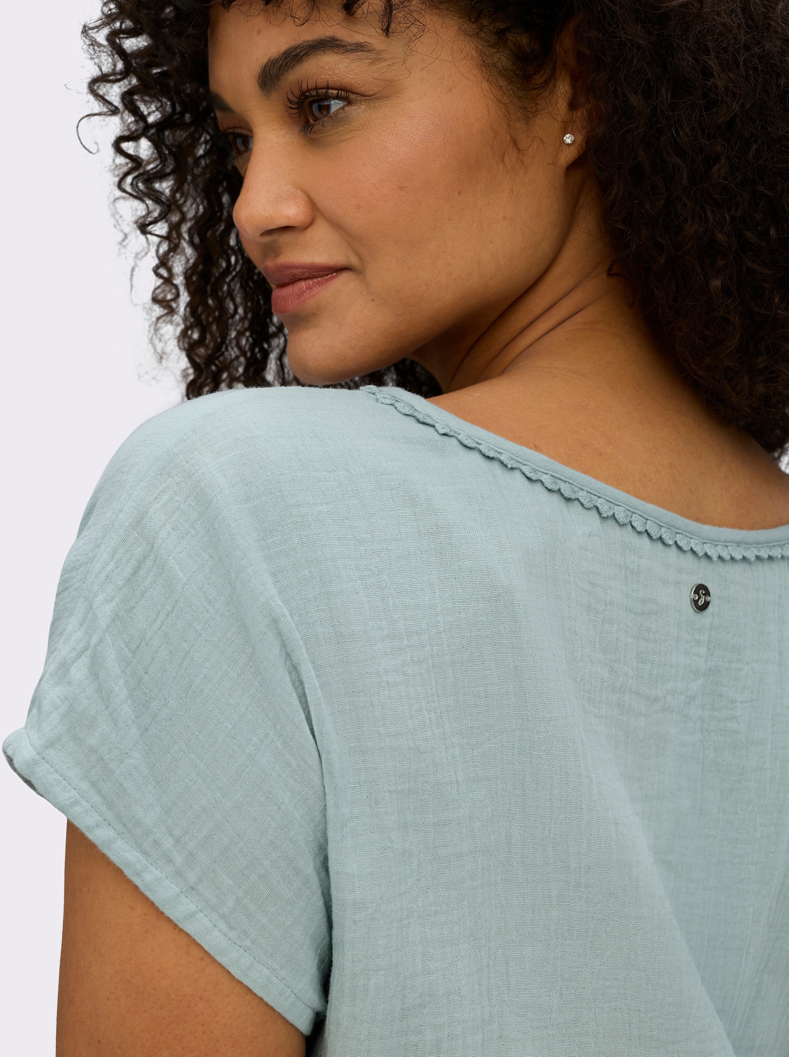 sheego Sommerkleid aus Musselin - kalkmint