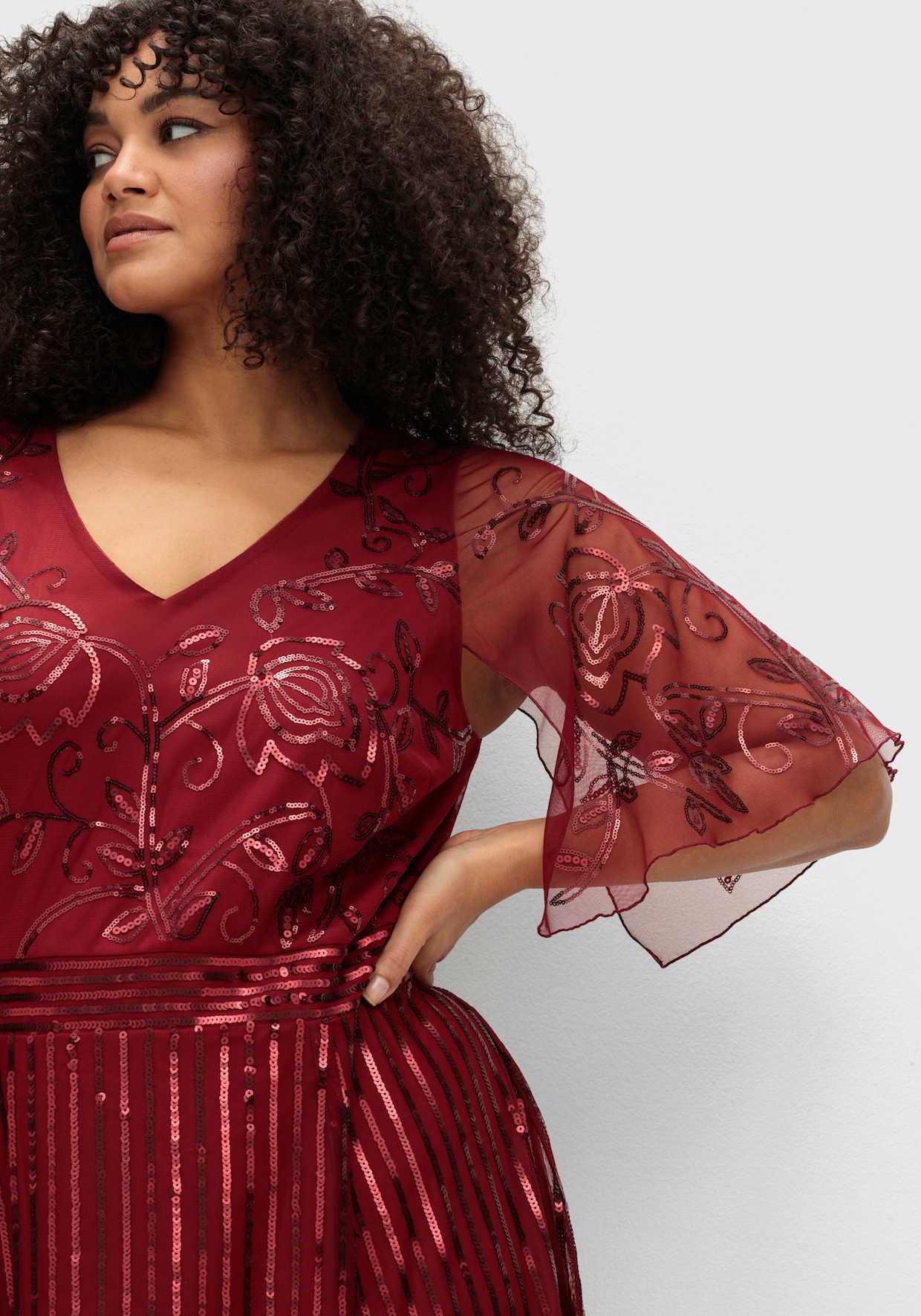 sheego Abendkleid - dunkelrot