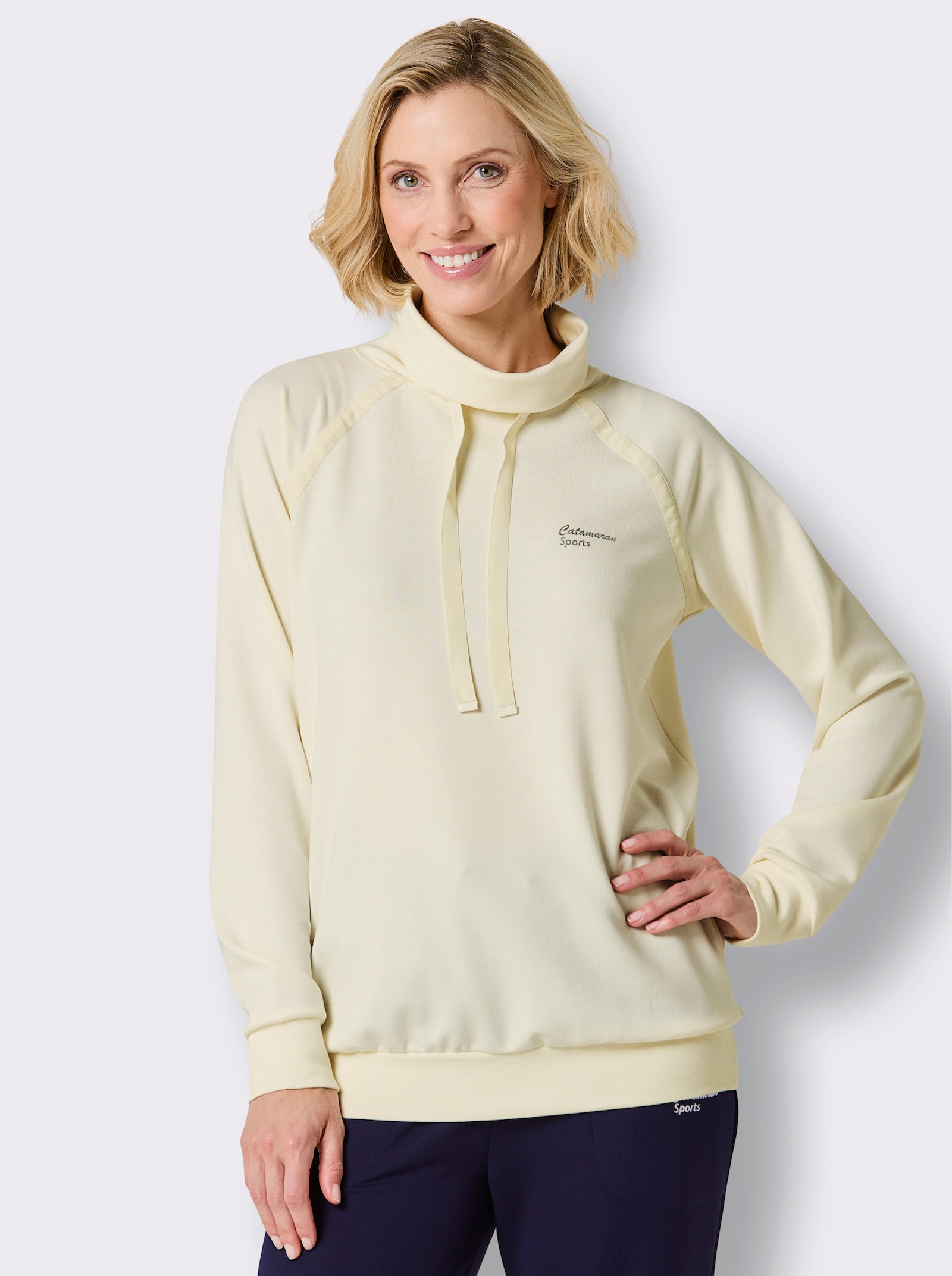 Catamaran Sports Sweatshirt mit Reißverschluss-Nahttasche - champagner