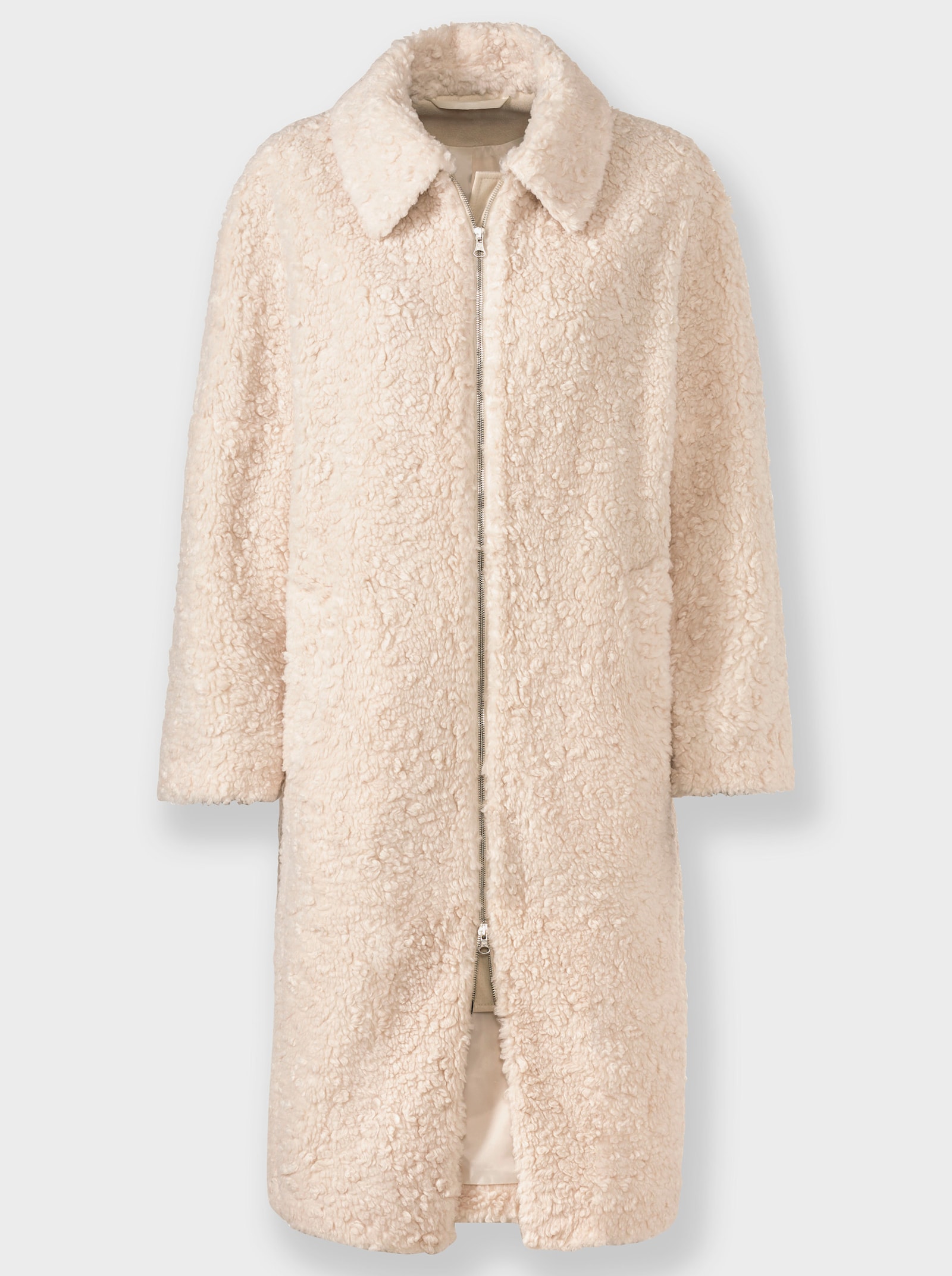 heine Fleecemantel mit 2-Wege-Reißverschluss - champagner