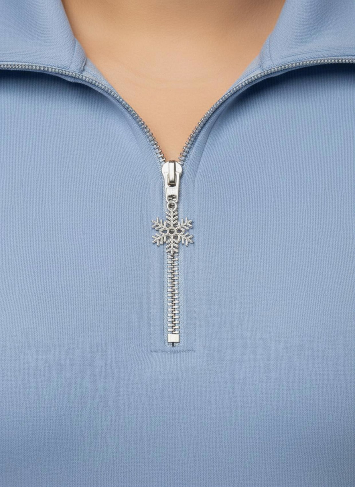 Langarmshirt mit Schneeflocken-Anhänger - bleu