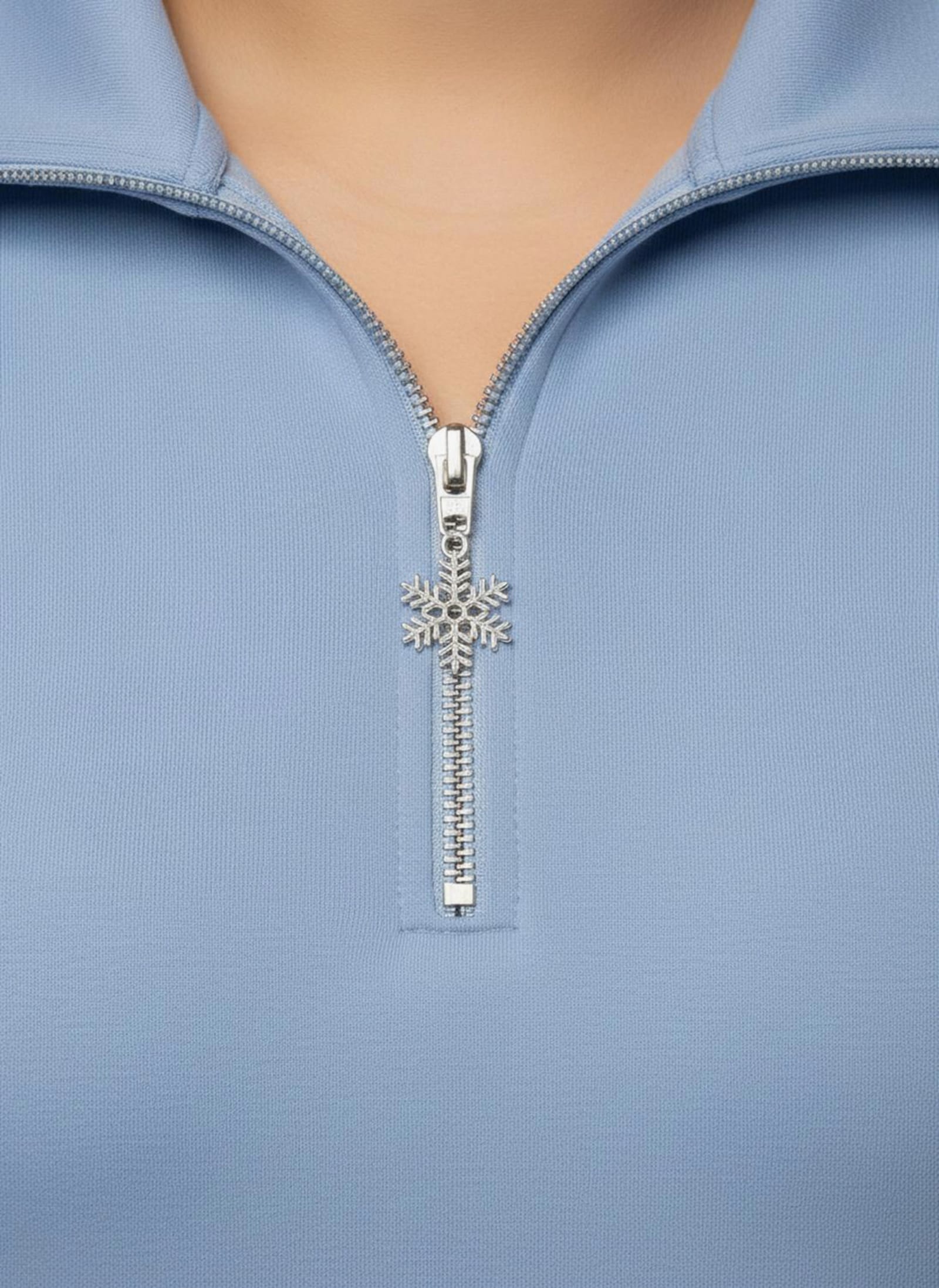 Langarmshirt mit Schneeflocken-Anhänger - bleu