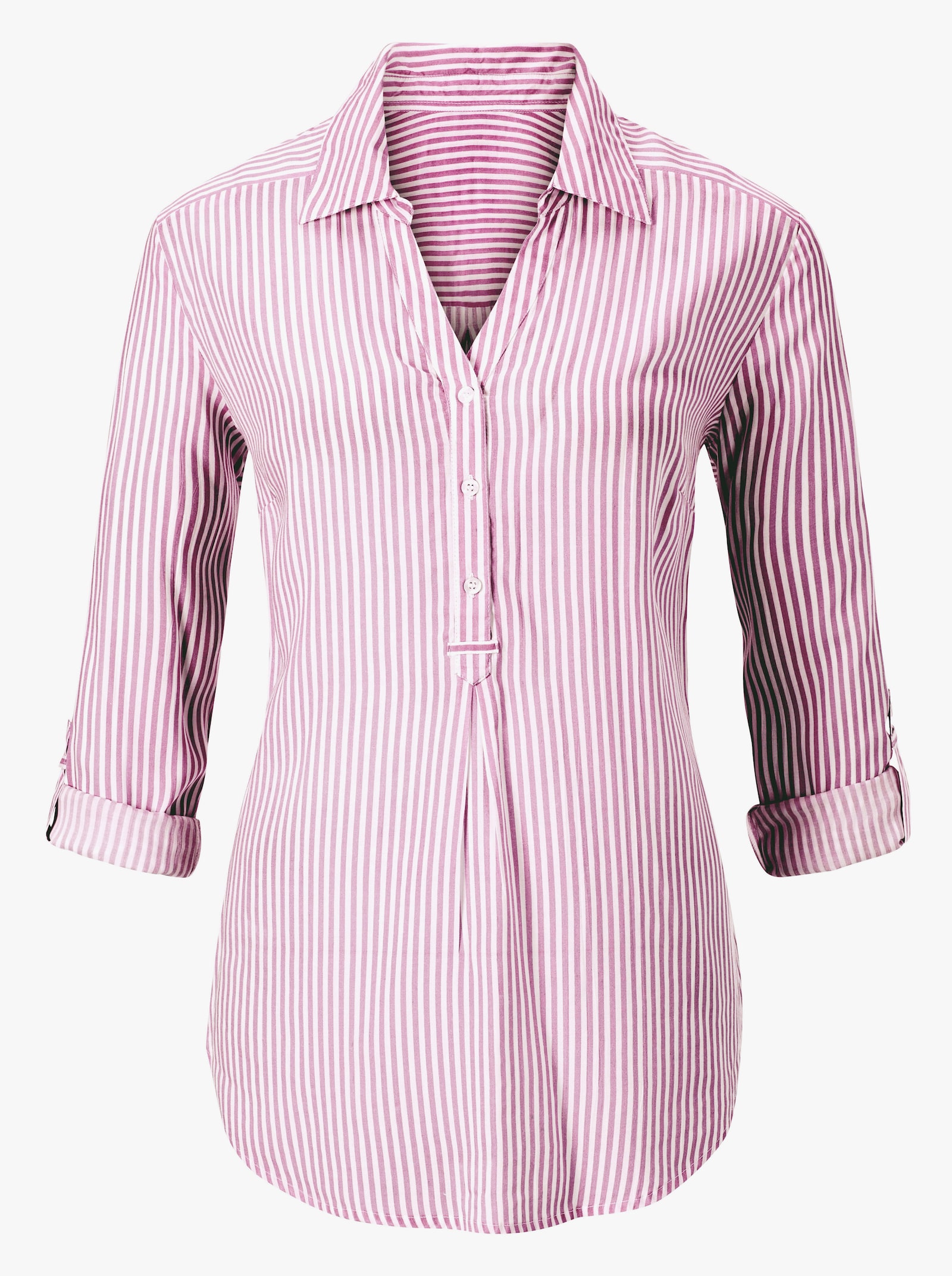 Gestreifte Bluse in Tunikaform - beere-gestreift