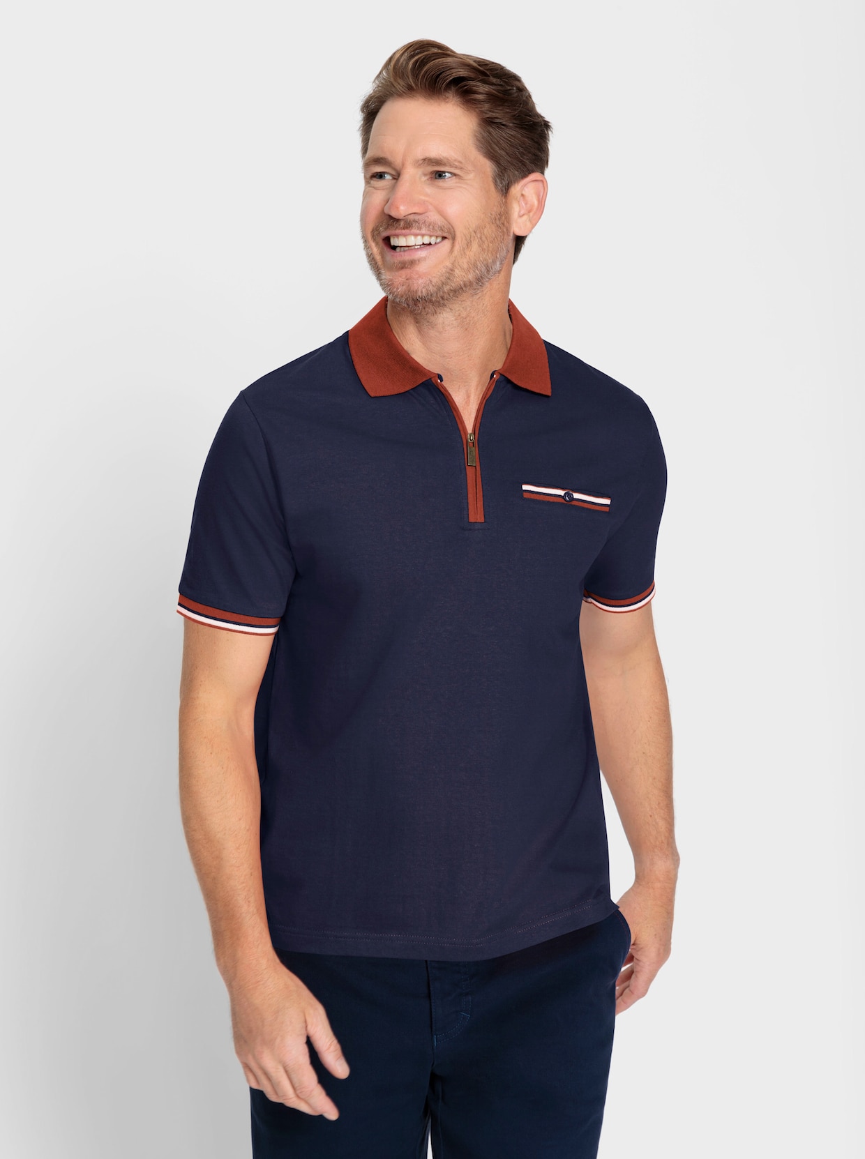 Catamaran Kurzarm-Poloshirt - marine