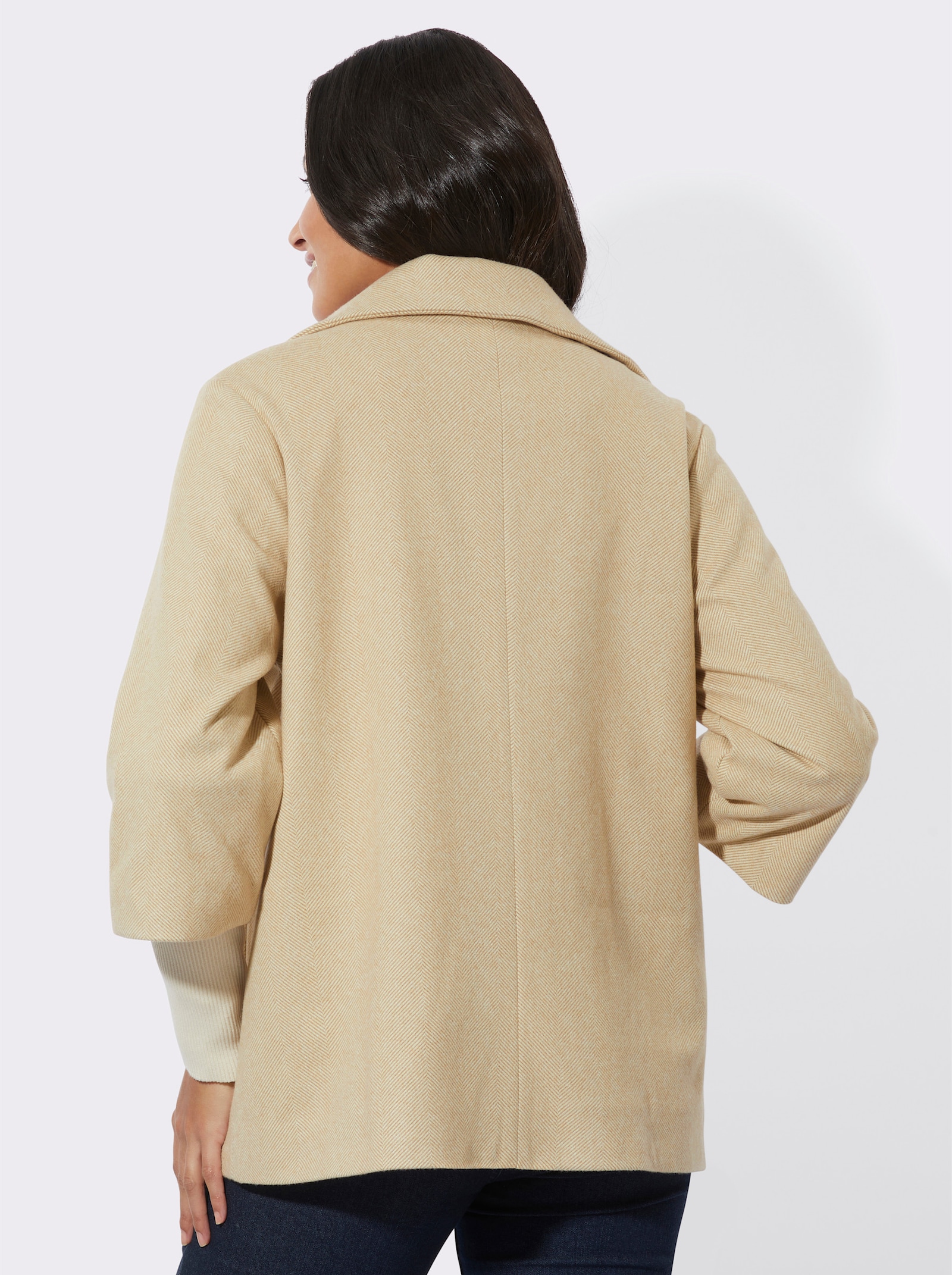 Jacke mit hohem Stehkragen - champagner-beige-gestreift