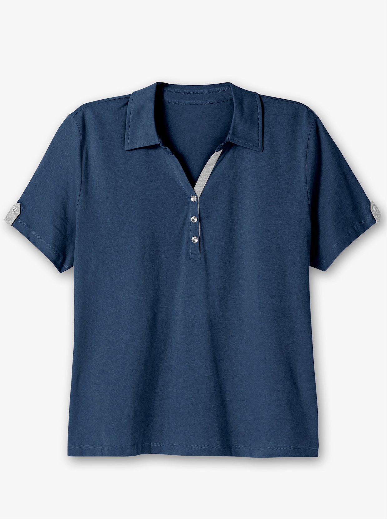 Poloshirt mit Kontrasten - dunkelblau