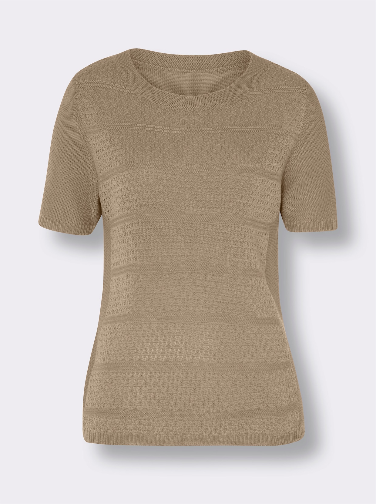 Pullover met korte mouwen - beige