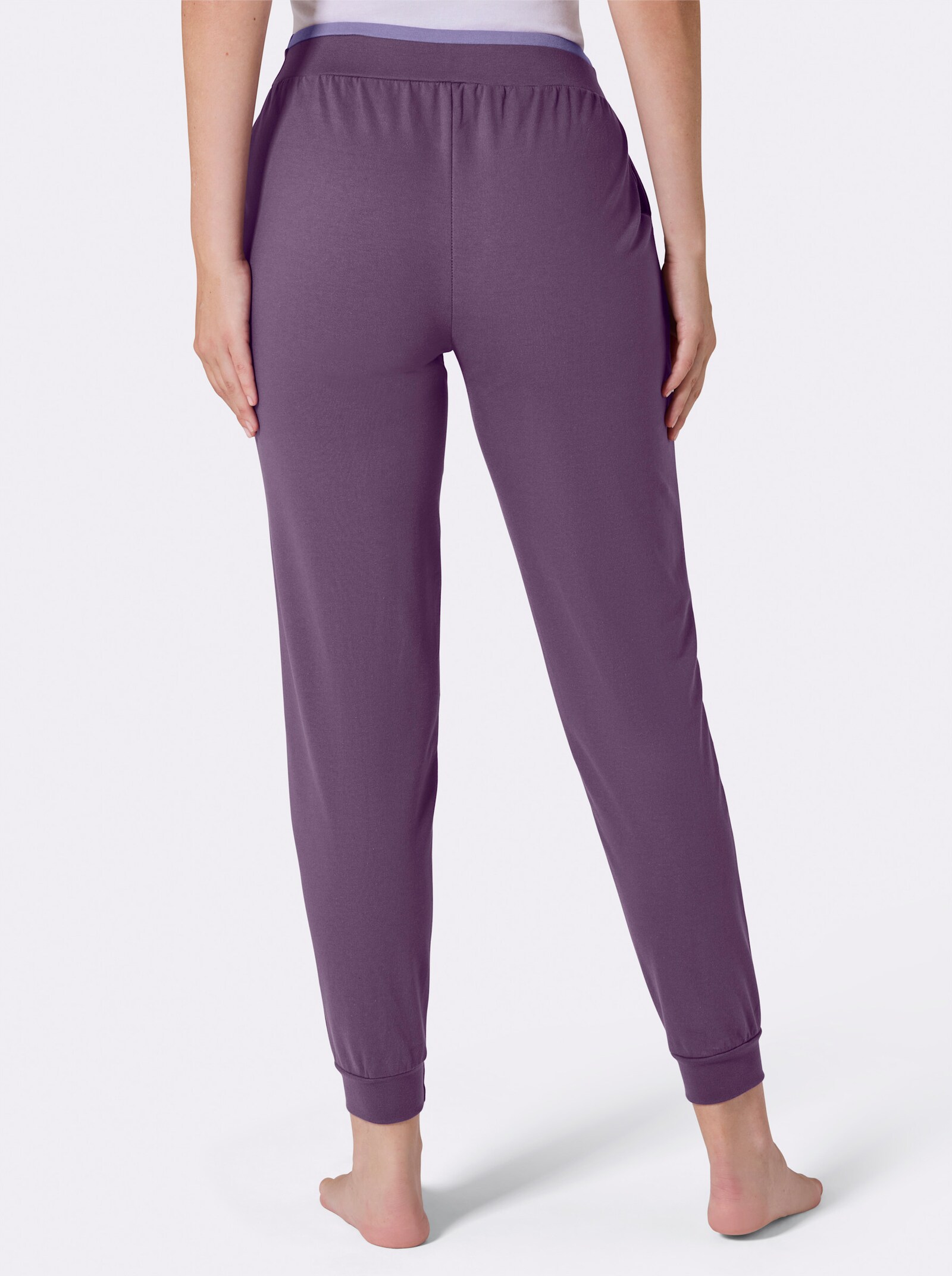 feel good Dehnbund-Hose mit Bündchen - feige-lavendel
