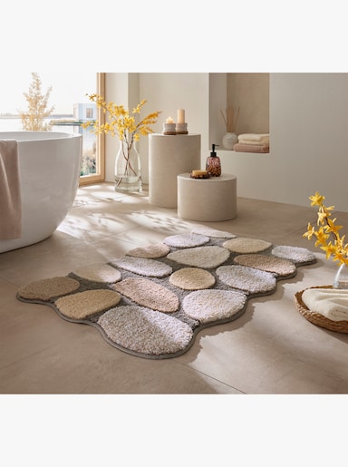 heine home Badeteppich mit Hoch-Tief-Effekt - beige-gemustert