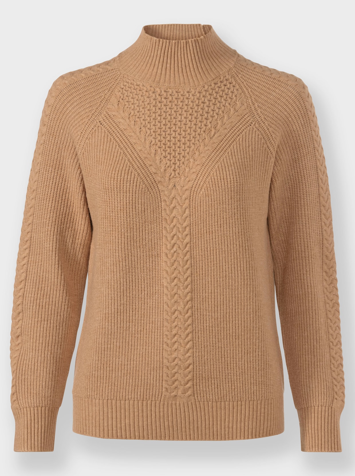 Langarm-Pullover - camel-meliert