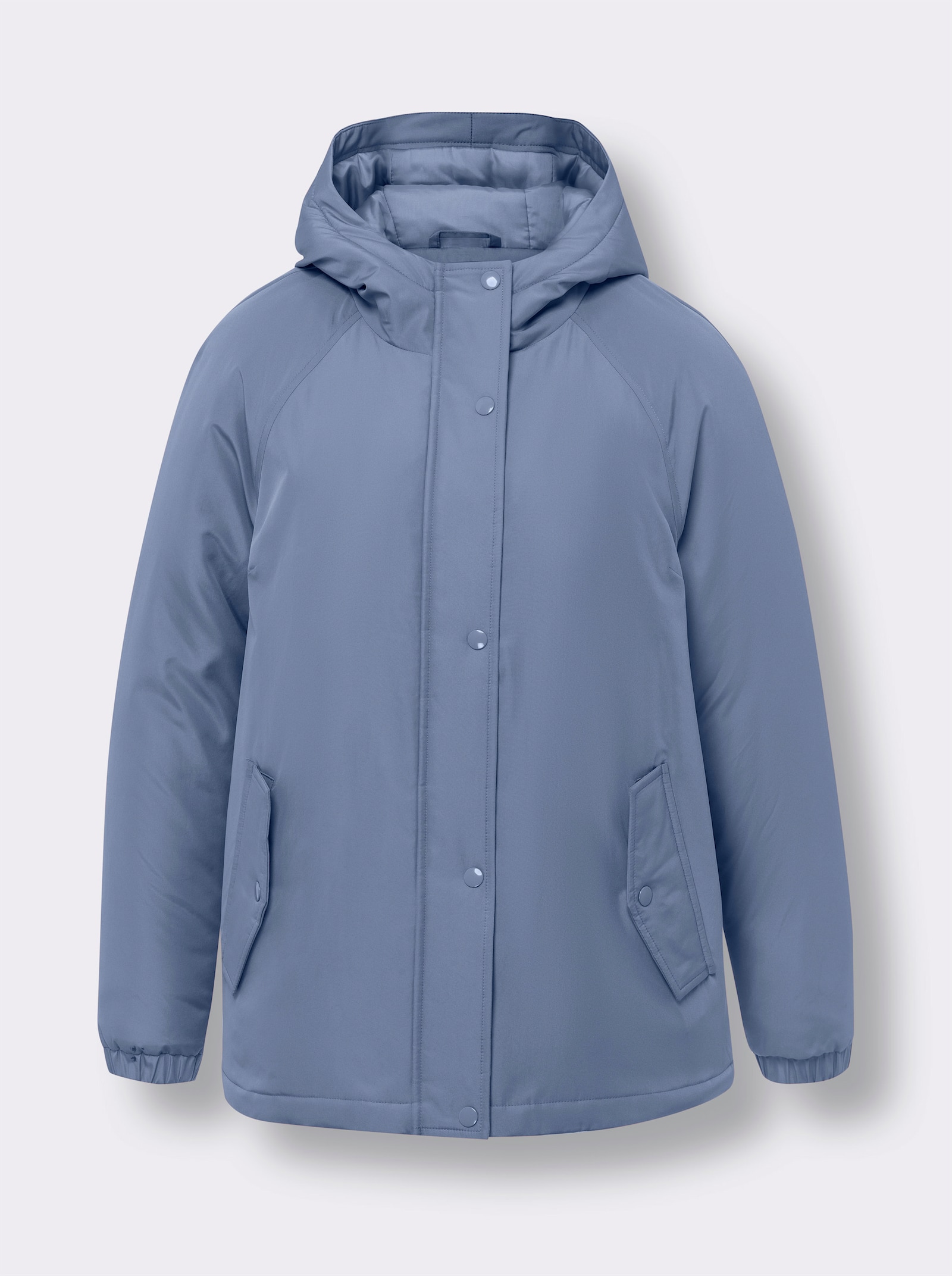 Jacke mit weitem Schnitt - taubenblau