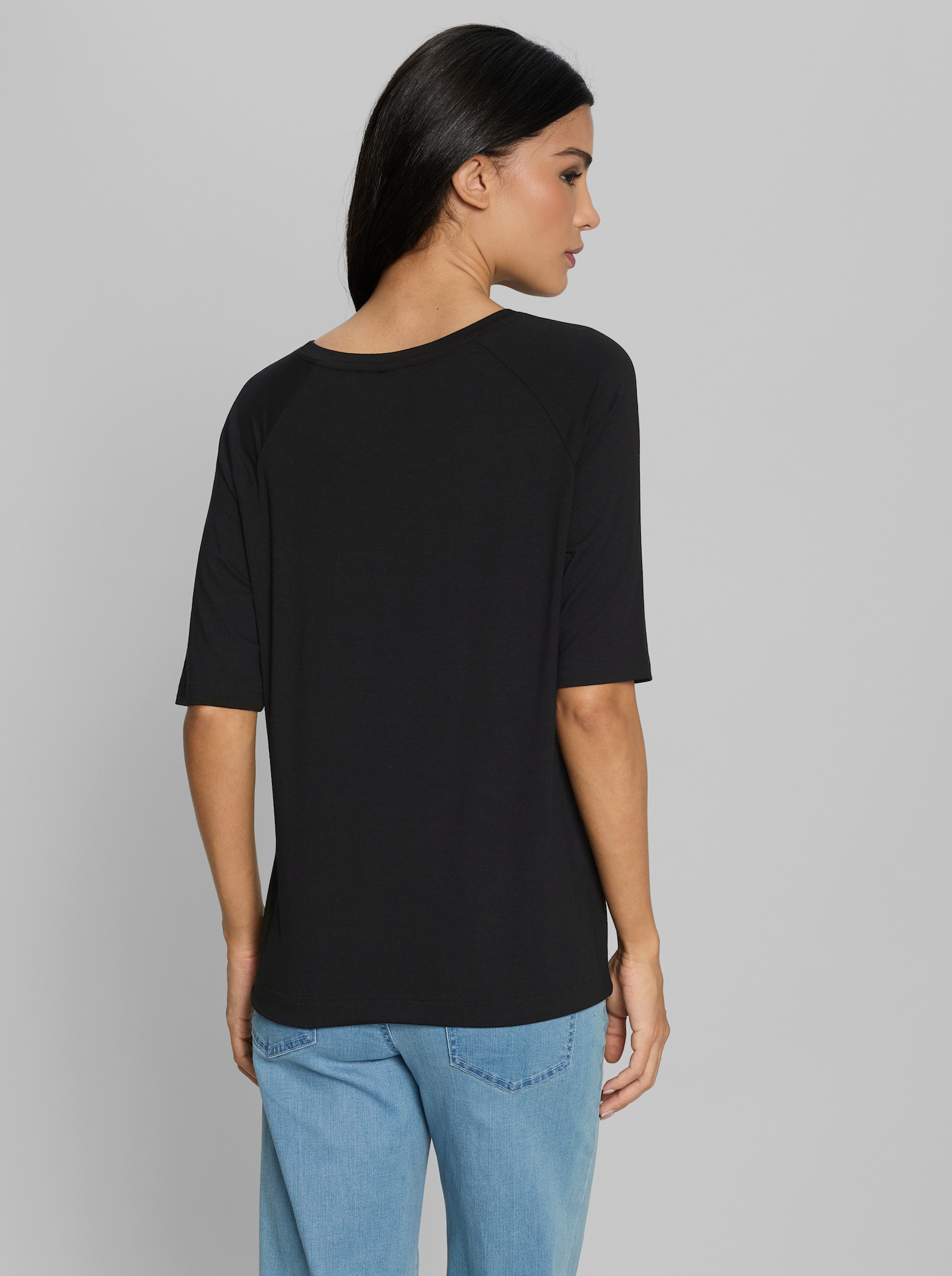 heine Rundhalsshirt mit Print - ecru-schwarz-bedruckt