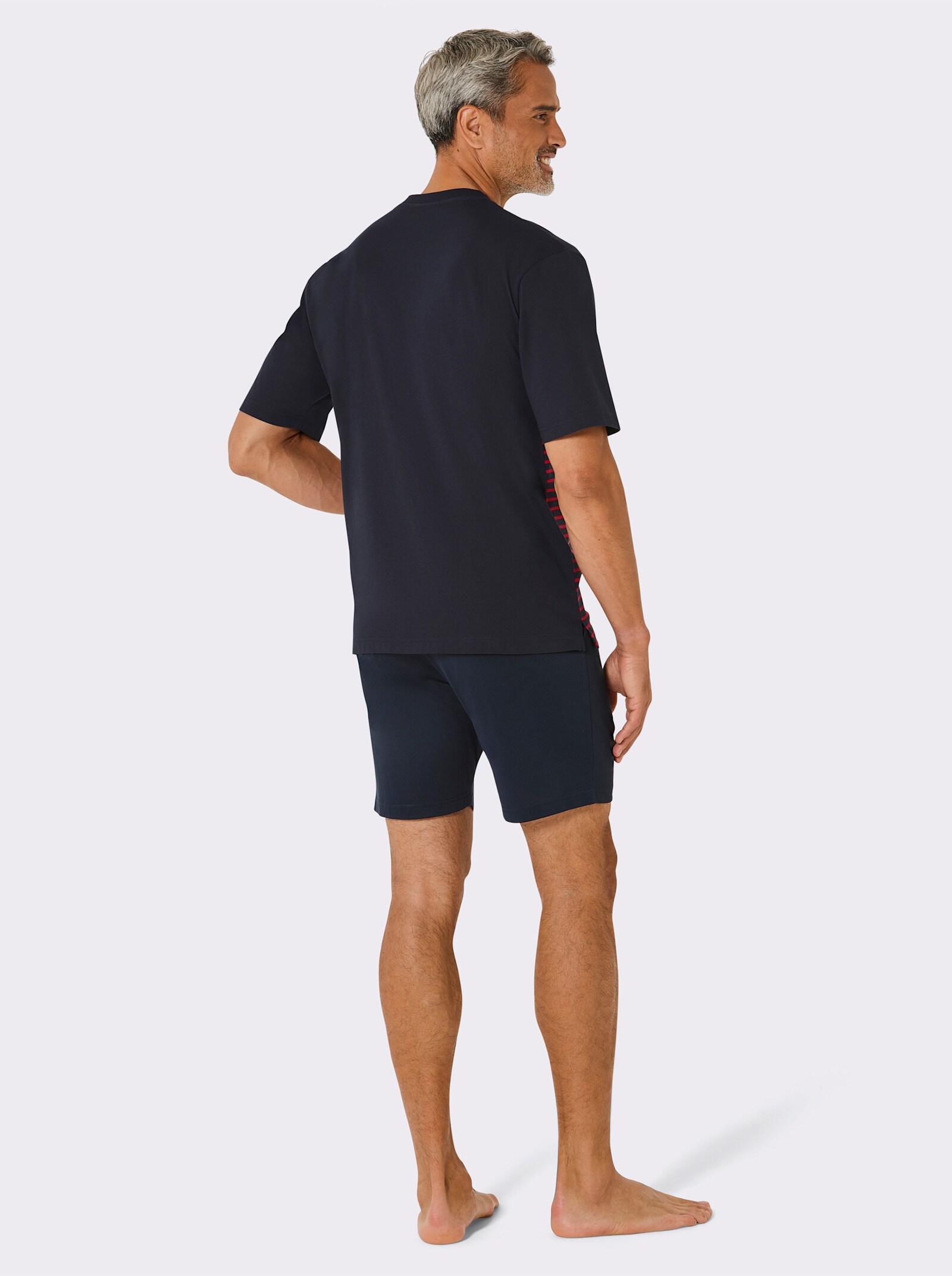 Hajo Shorty mit Ringelmuster - marine-rot-gestreift