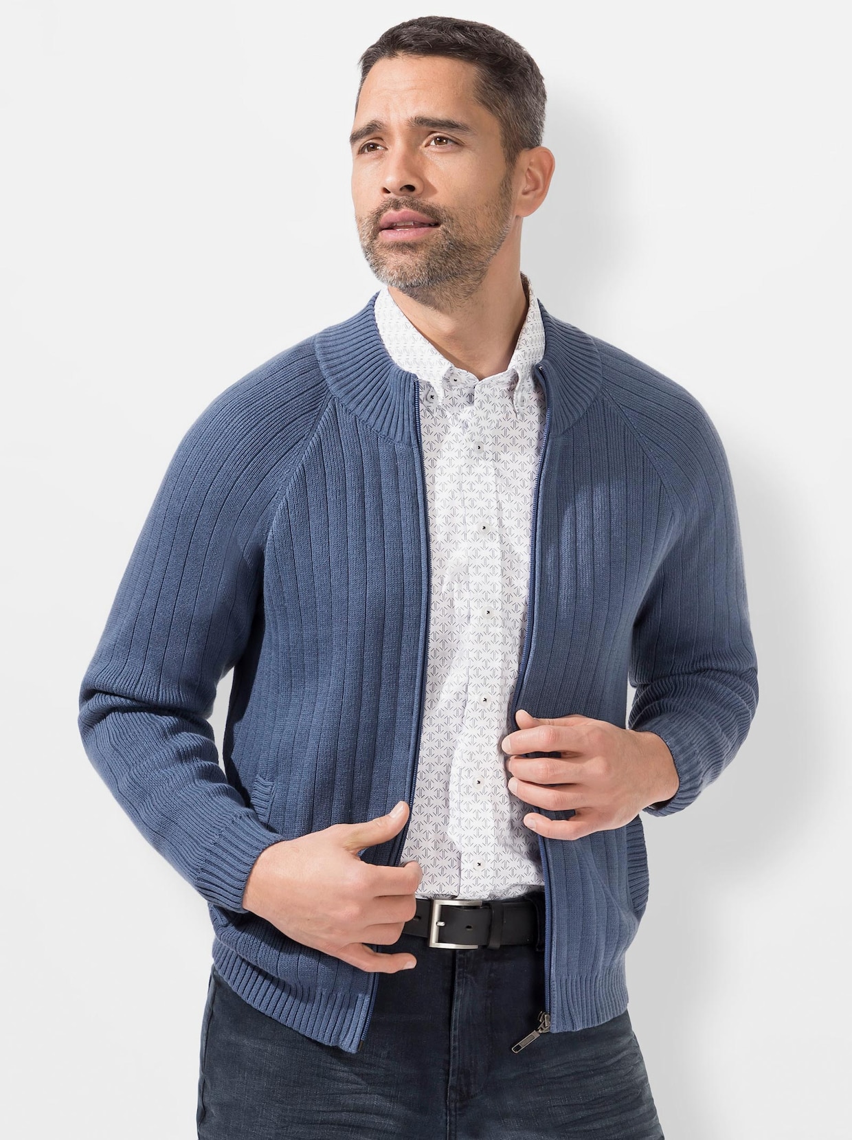 Marco Donati Strickjacke - rauchblau