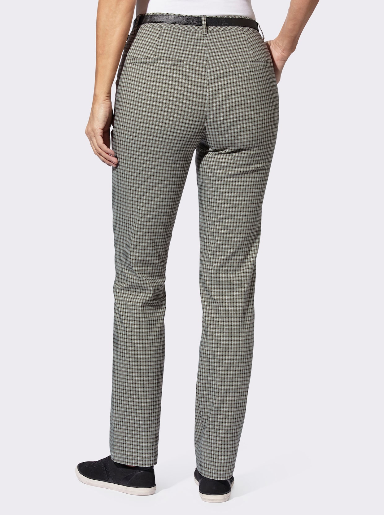 Geruite broek - kaki/zwart geruit