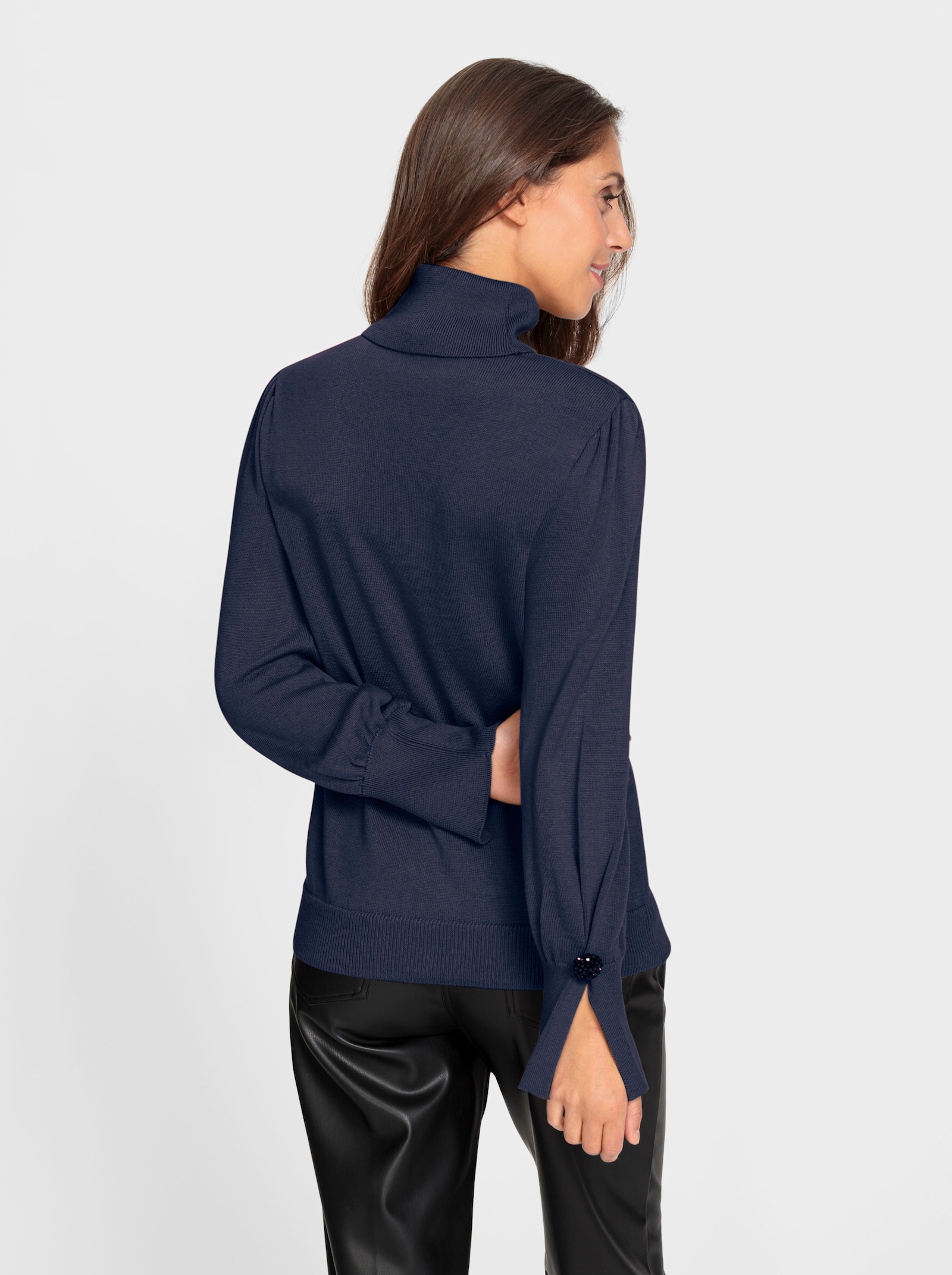 heine Rollkragenpullover mit Puffärmeln - marine