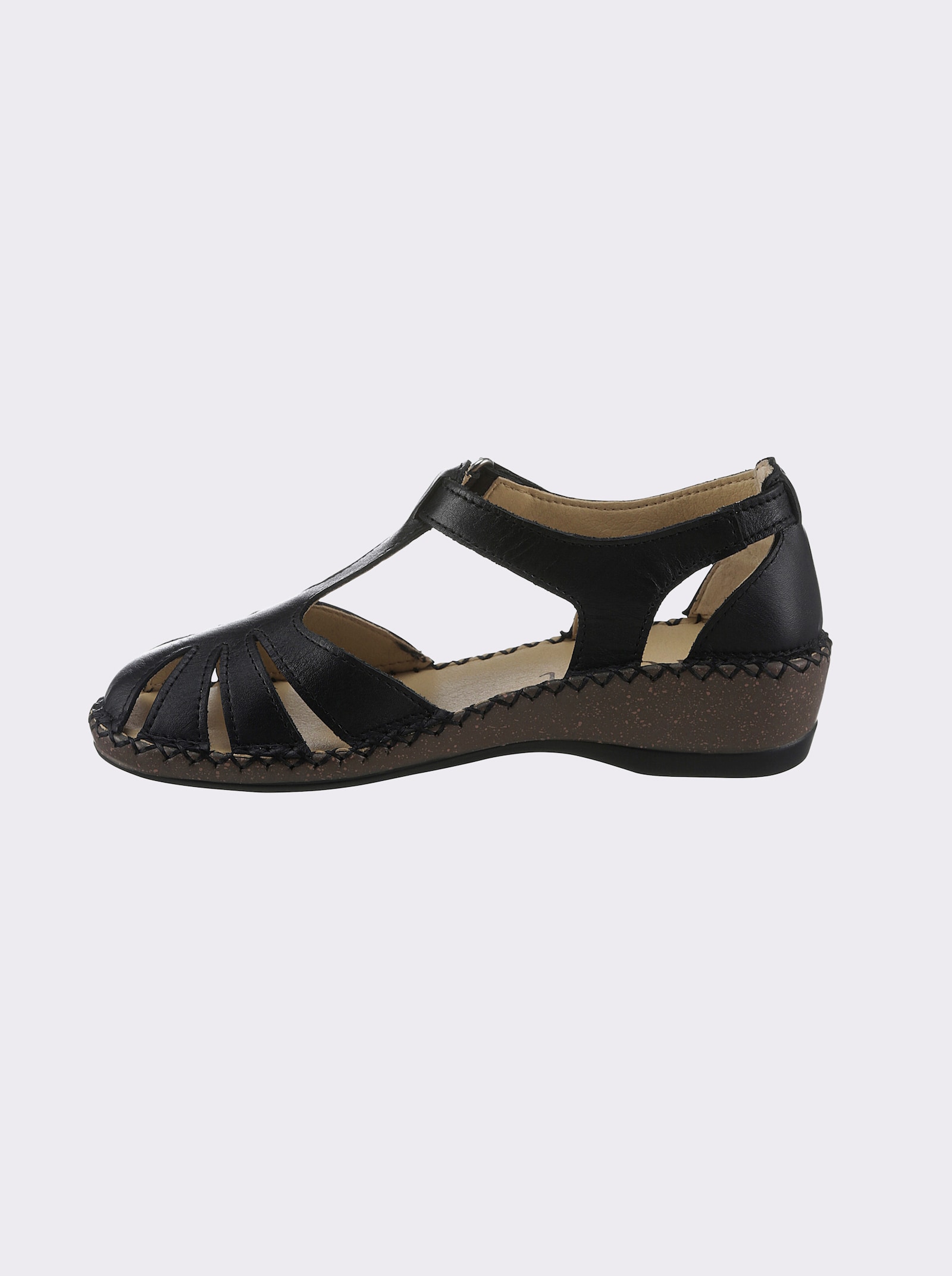 airsoft modern+ Sandalette mit Klettverschluss - schwarz