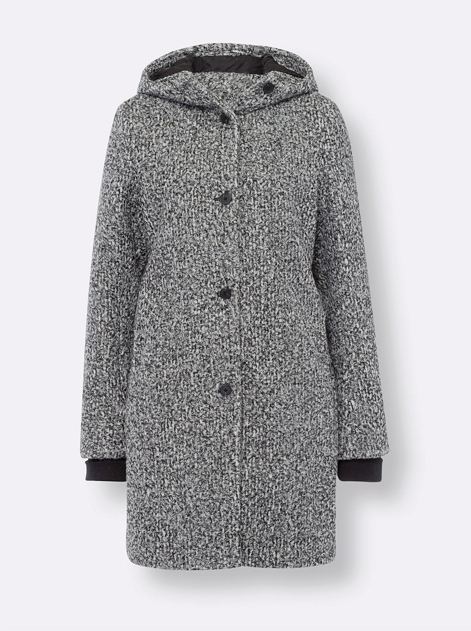 heine Longjacke mit 1 Innentasche - ecru-schwarz-meliert